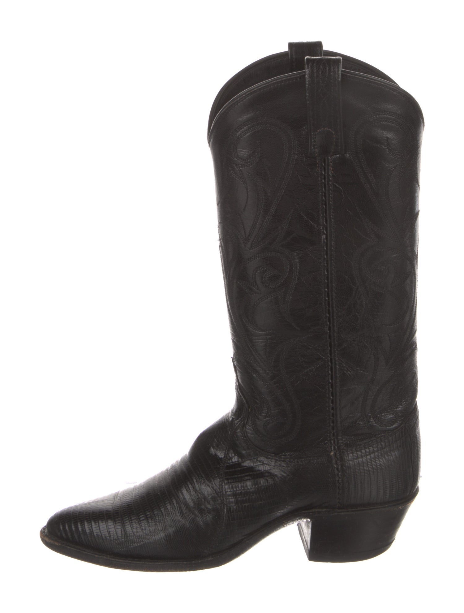 Dan Post Water Snake Embroidered Accent Western Boots