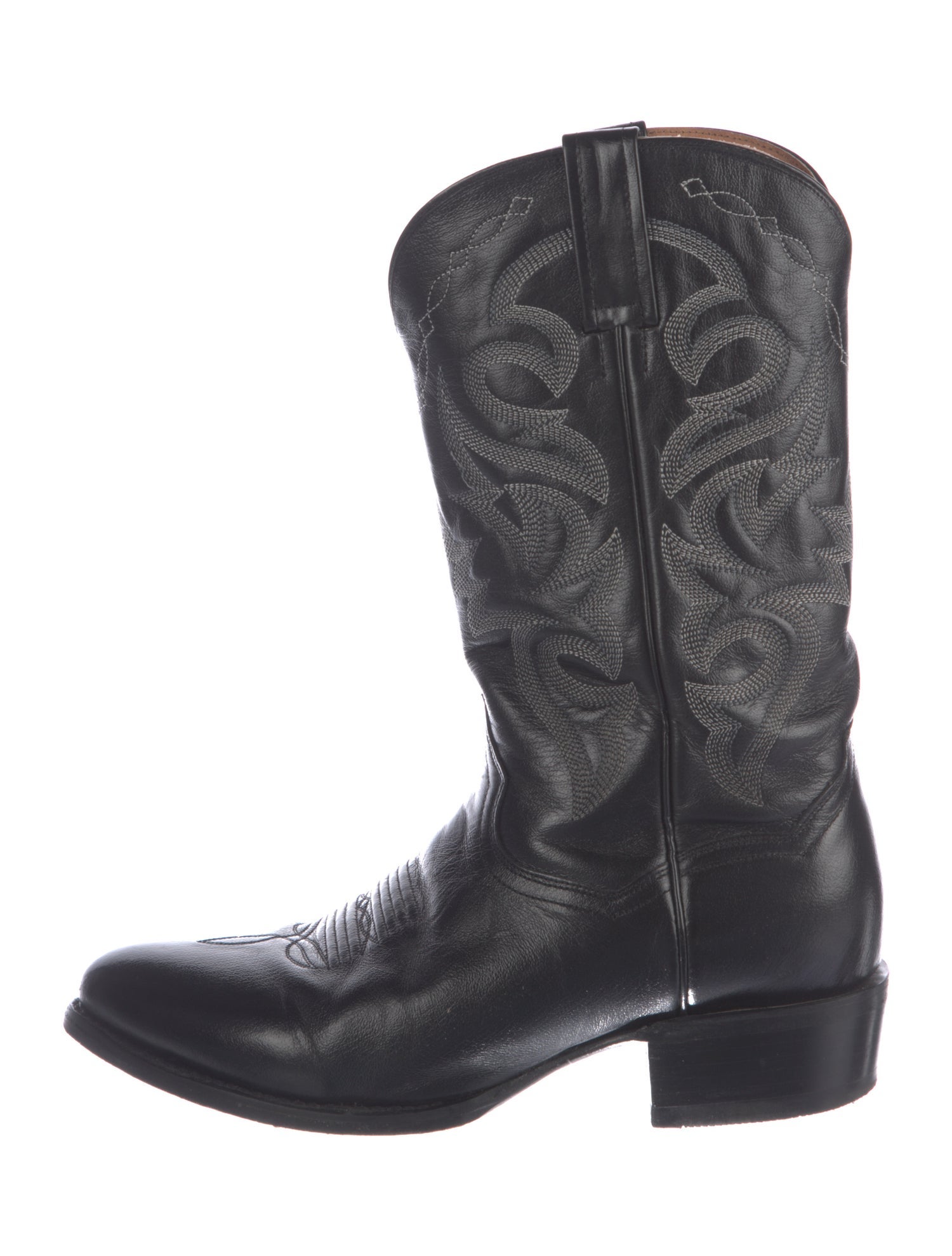 Dan Post Leather Embroidered Accent Western Boots