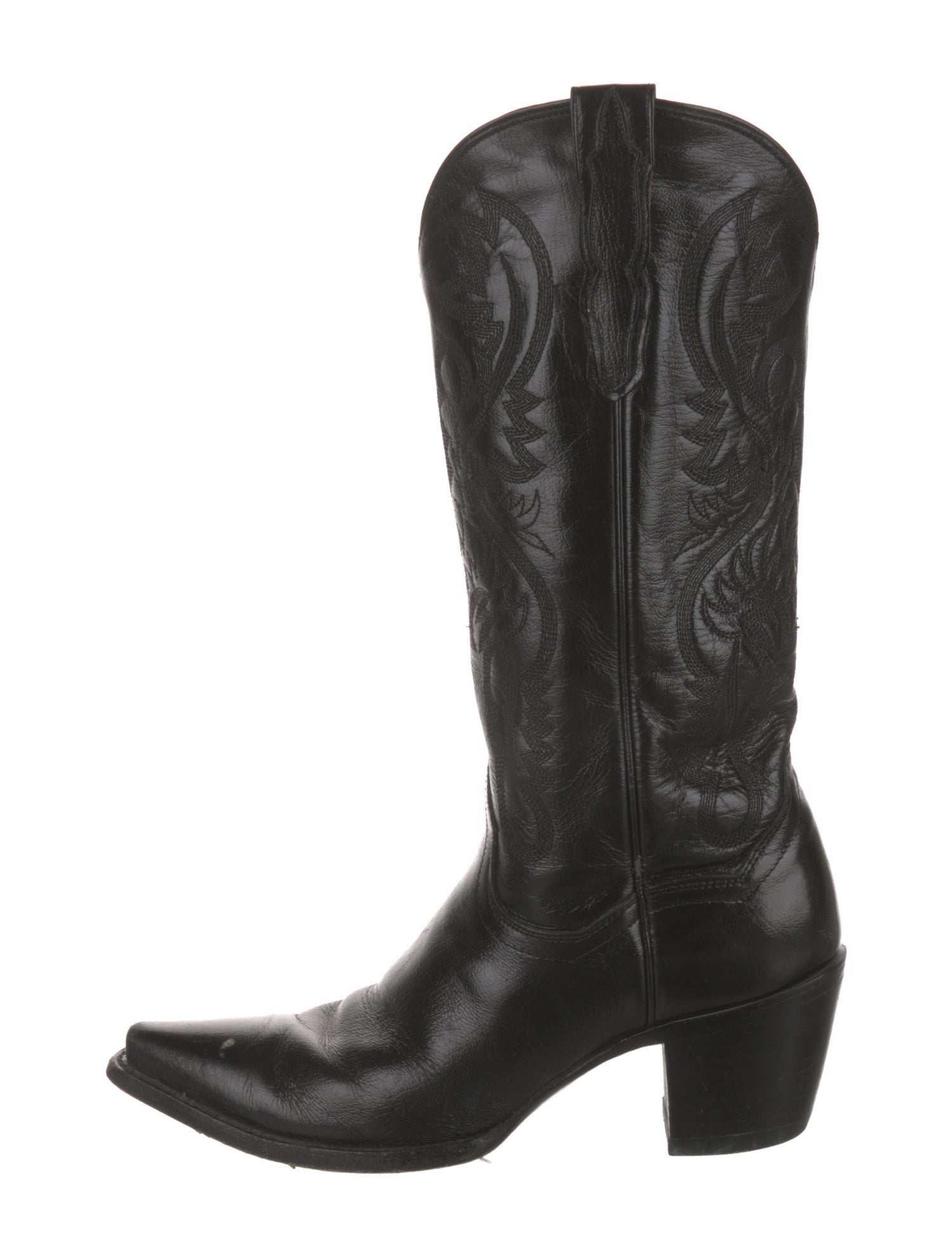 Dan Post Leather Embroidered Accent Western Boots
