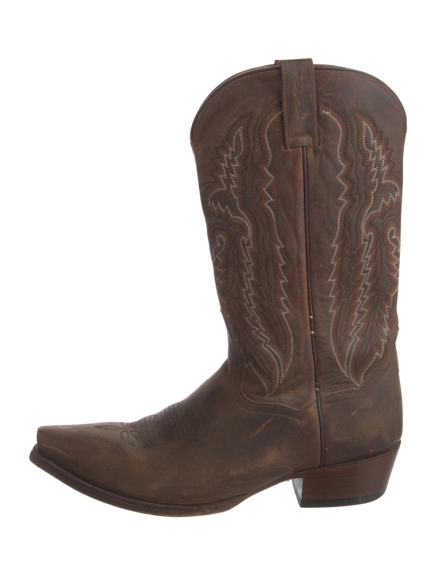 Dan Post Leather Embroidered Accent Western Boots