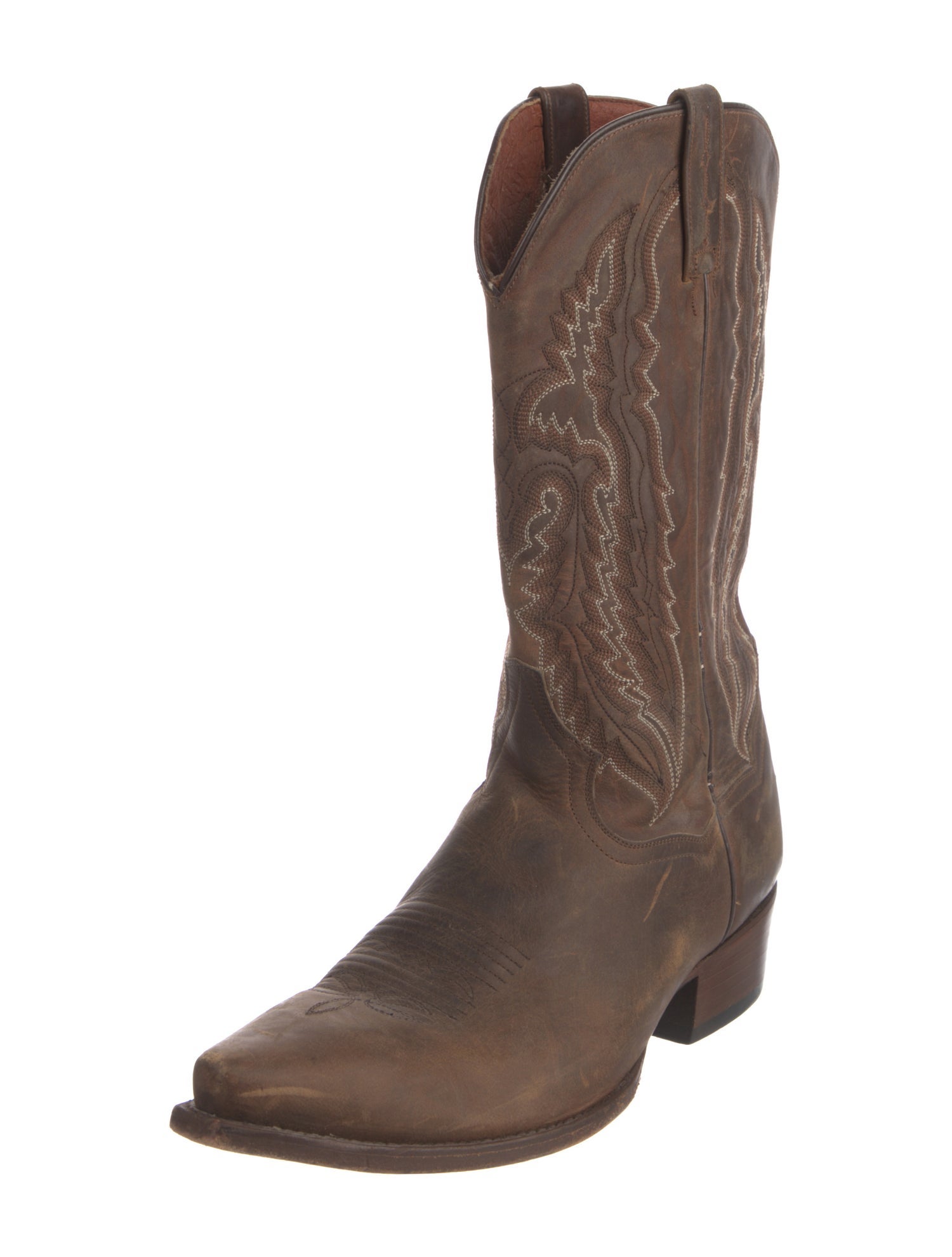 Dan Post Leather Embroidered Accent Western Boots