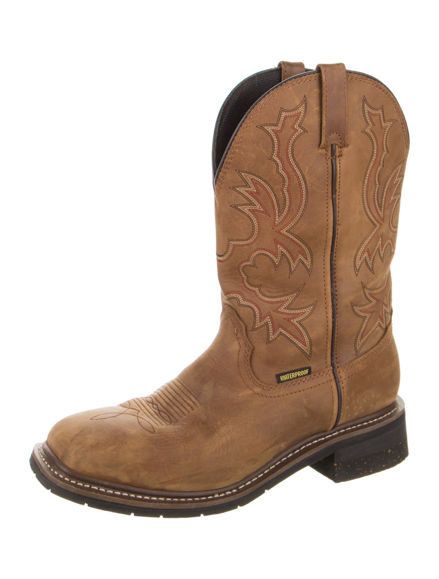 Dan Post Leather Embroidered Accent Western Boots