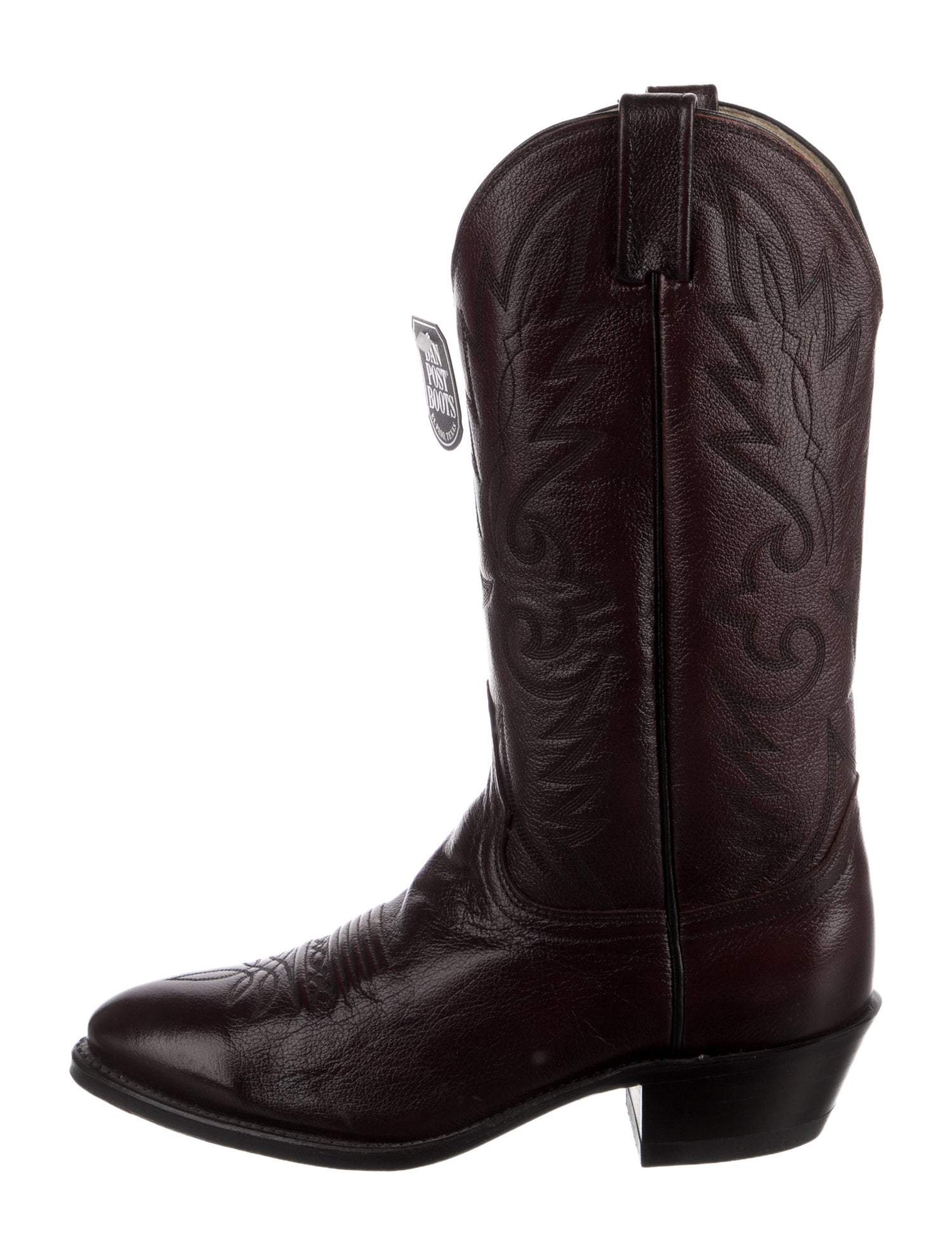 Dan Post Leather Embroidered Accent Western Boots