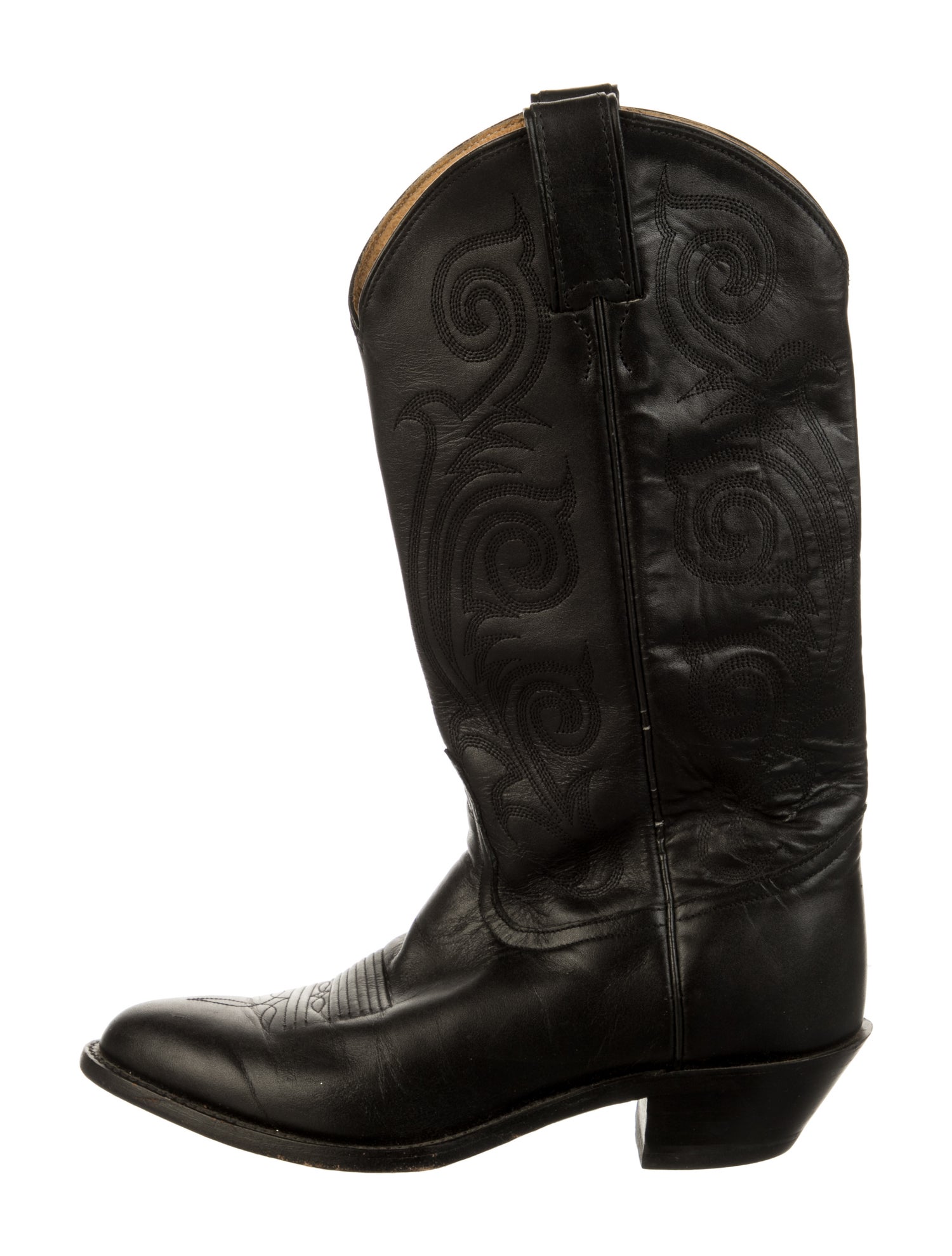 Dan Post Leather Embroidered Accent Western Boots