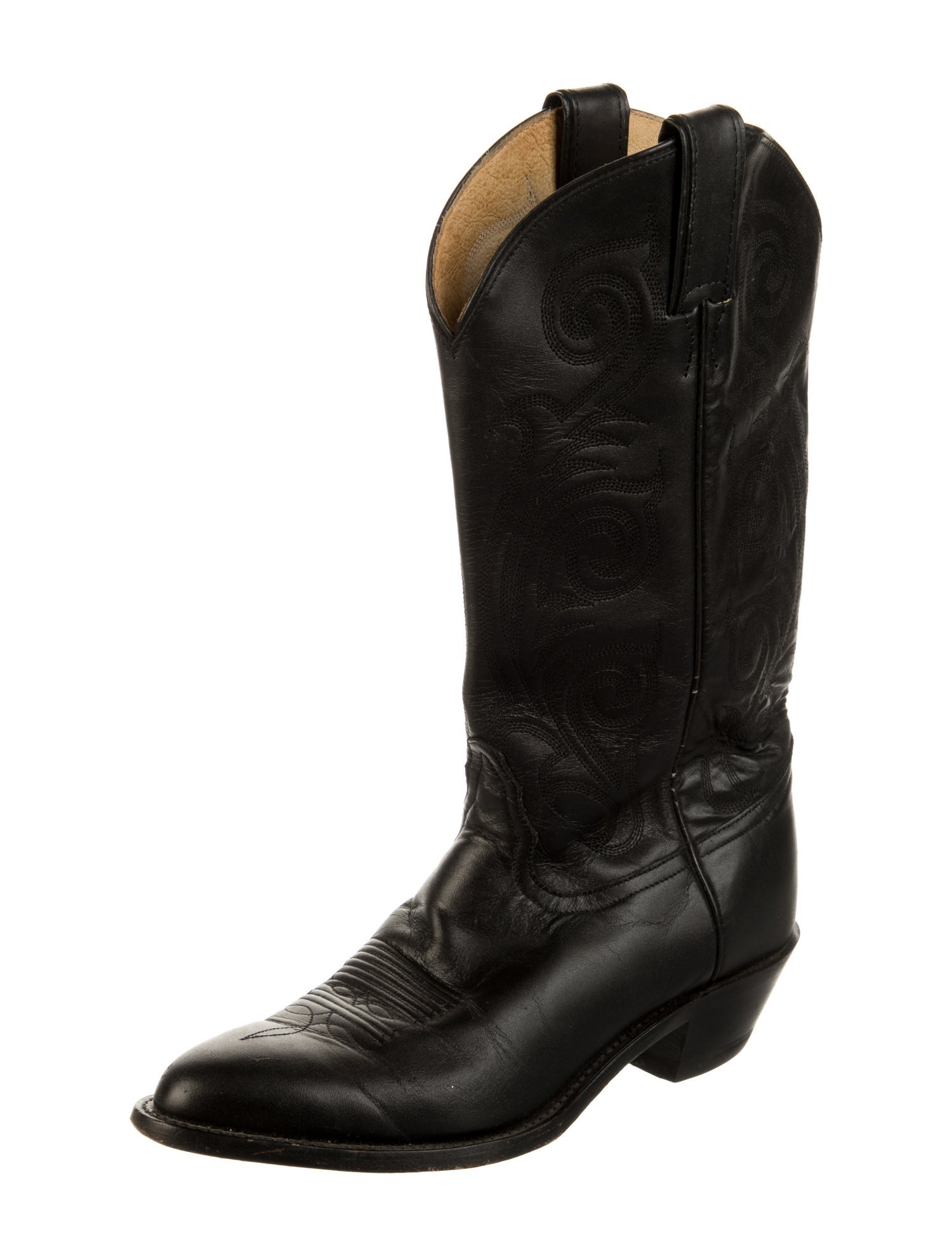Dan Post Leather Embroidered Accent Western Boots