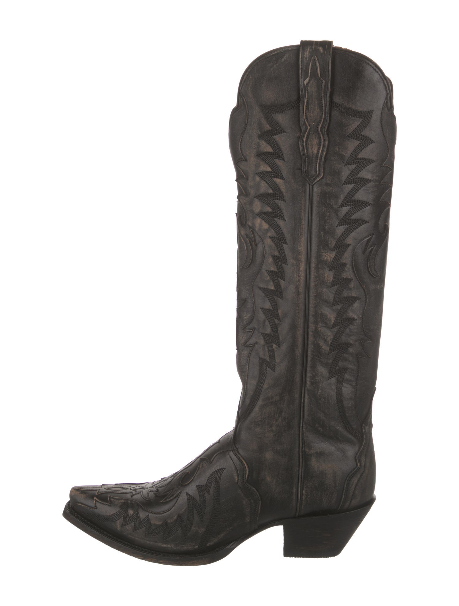 Dan Post Leather Patterned Western Boots w/ Tags