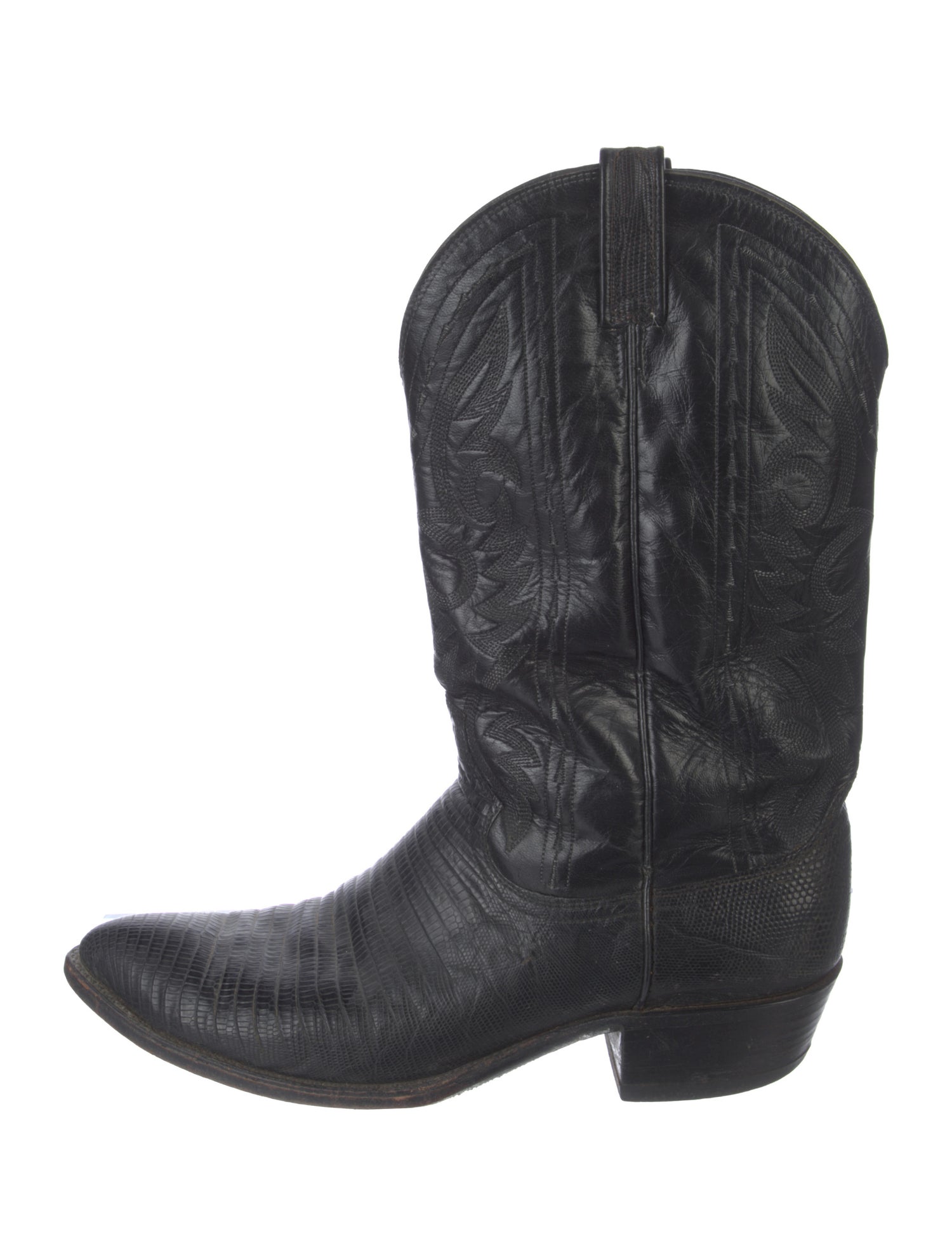 Dan Post Leather Embroidered Accent Western Boots