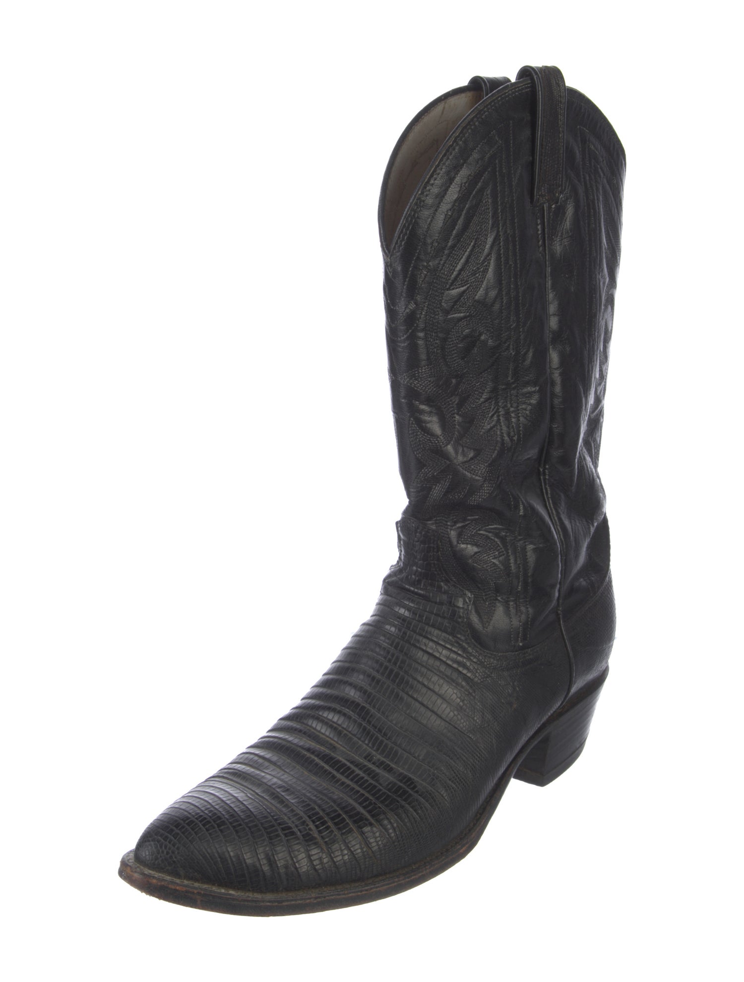 Dan Post Leather Embroidered Accent Western Boots