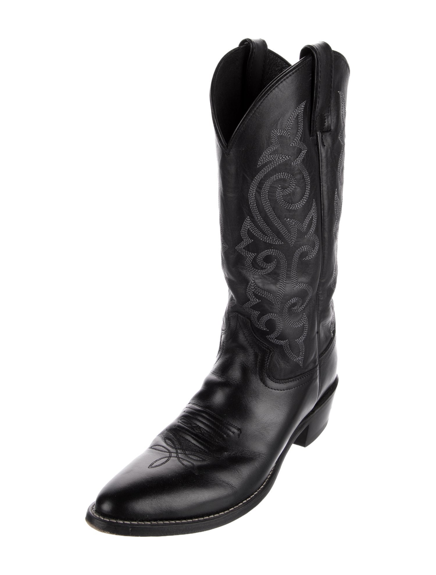 Dan Post Leather Embroidered Accent Western Boots
