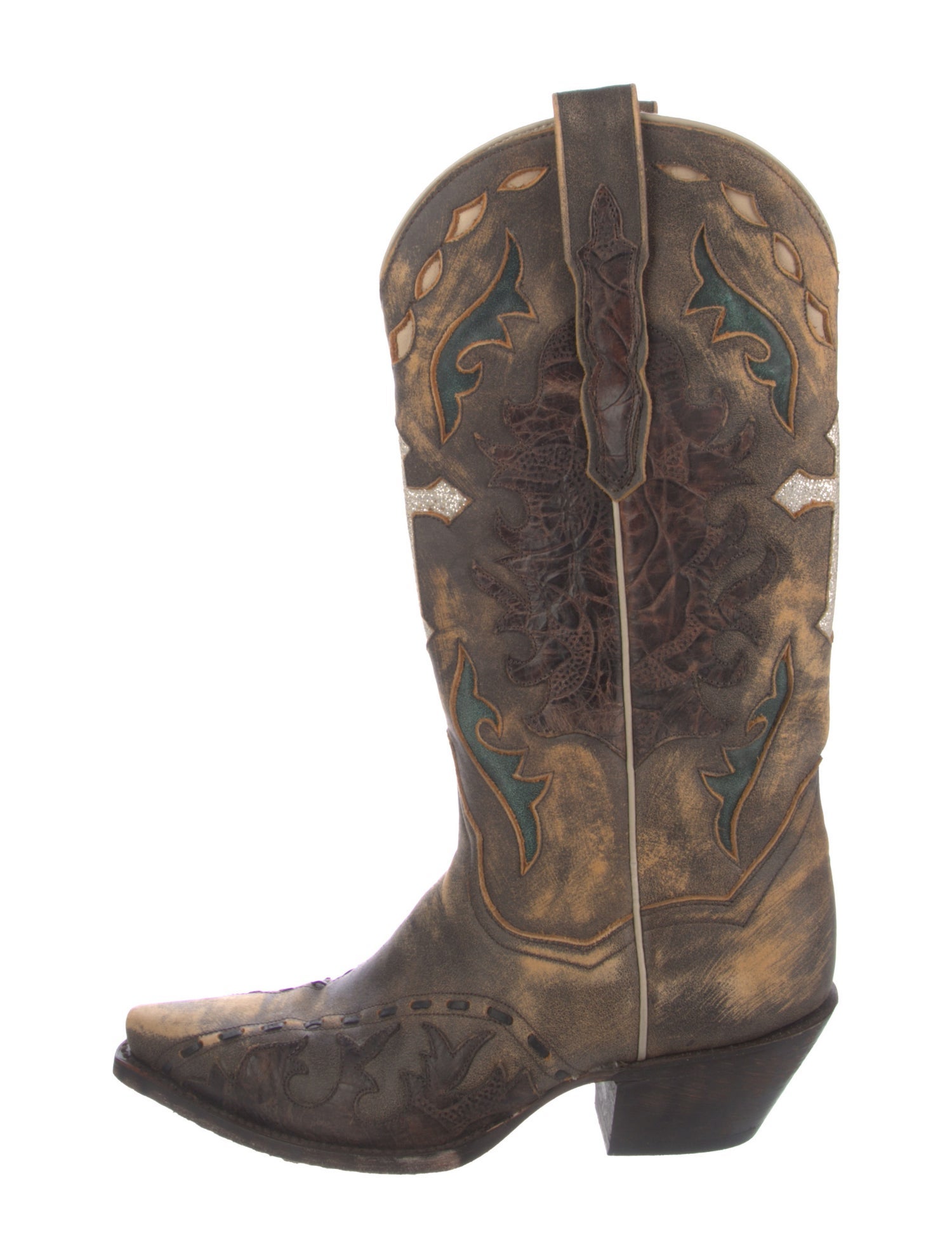 Dan Post Leather Printed Western Boots