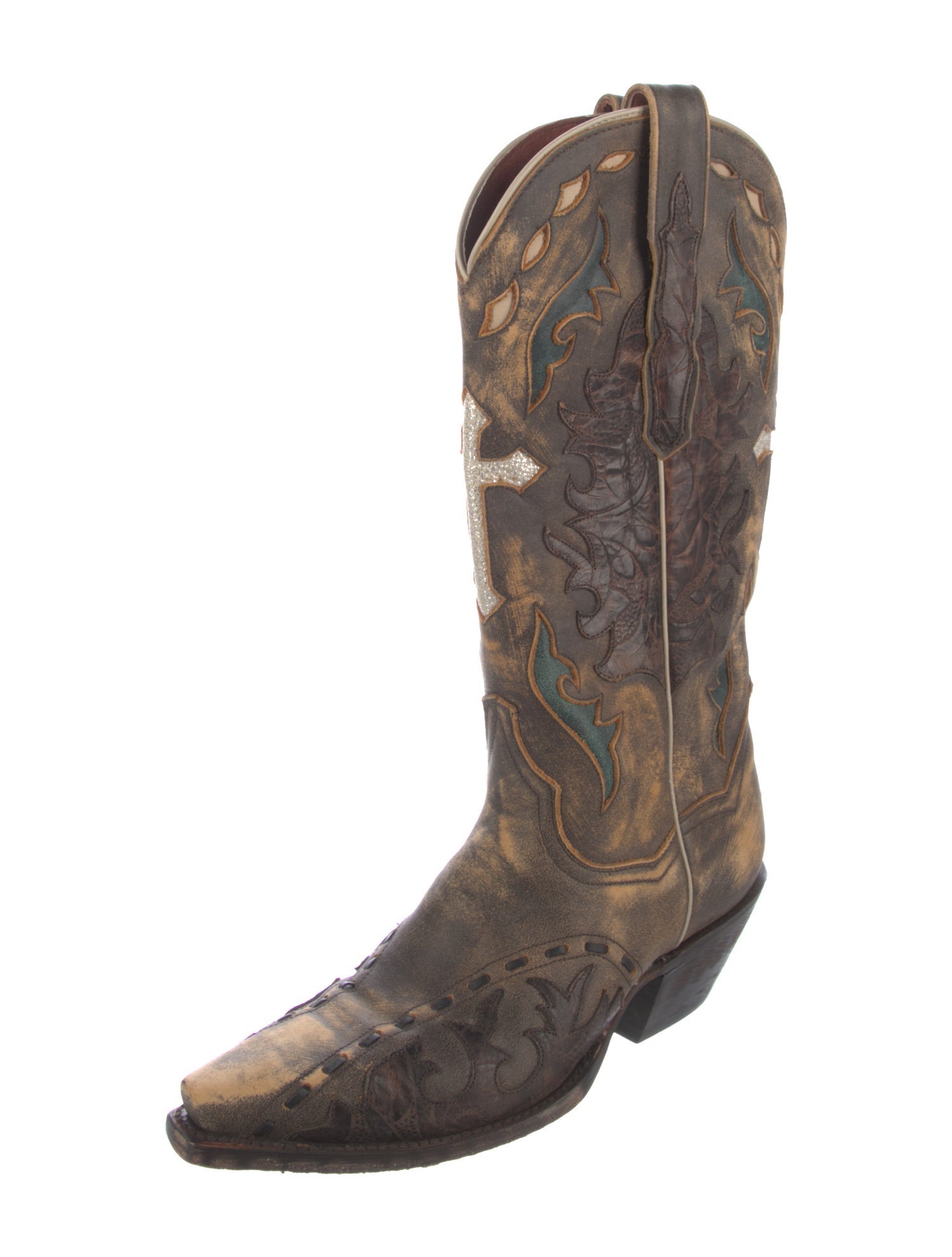 Dan Post Leather Printed Western Boots