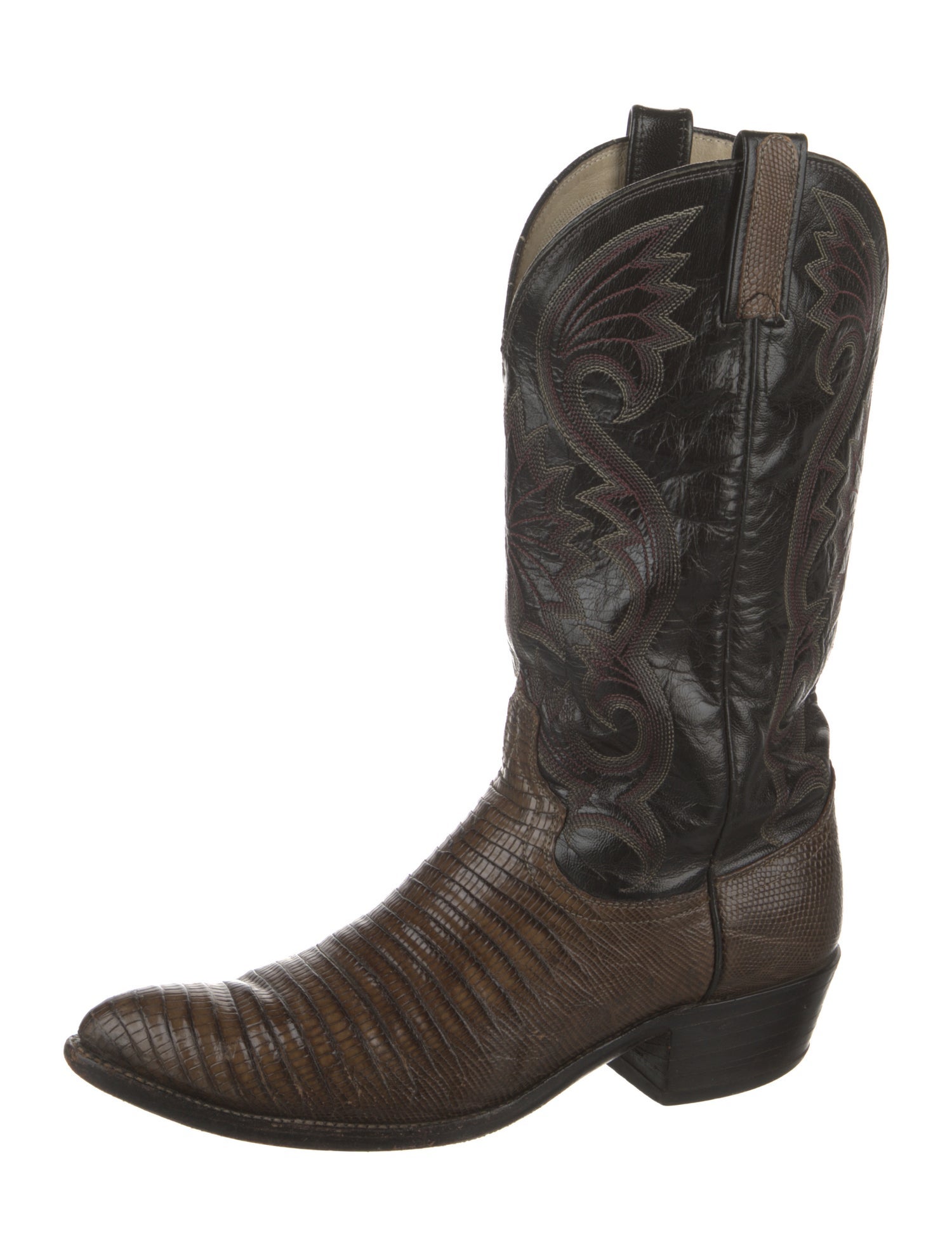 Dan Post Lizard Embroidered Accent Western Boots