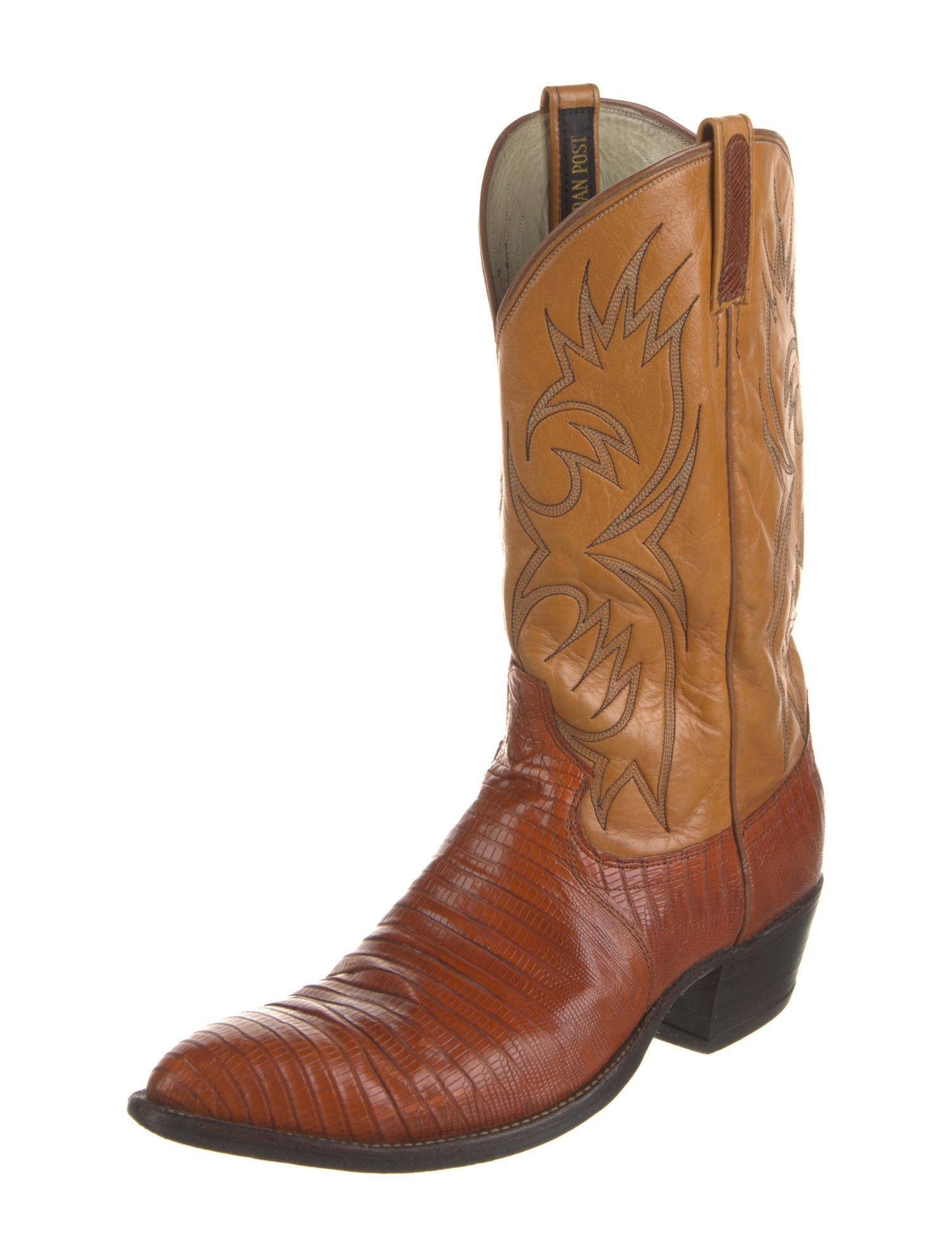 Dan Post Leather Embroidered Accent Western Boots