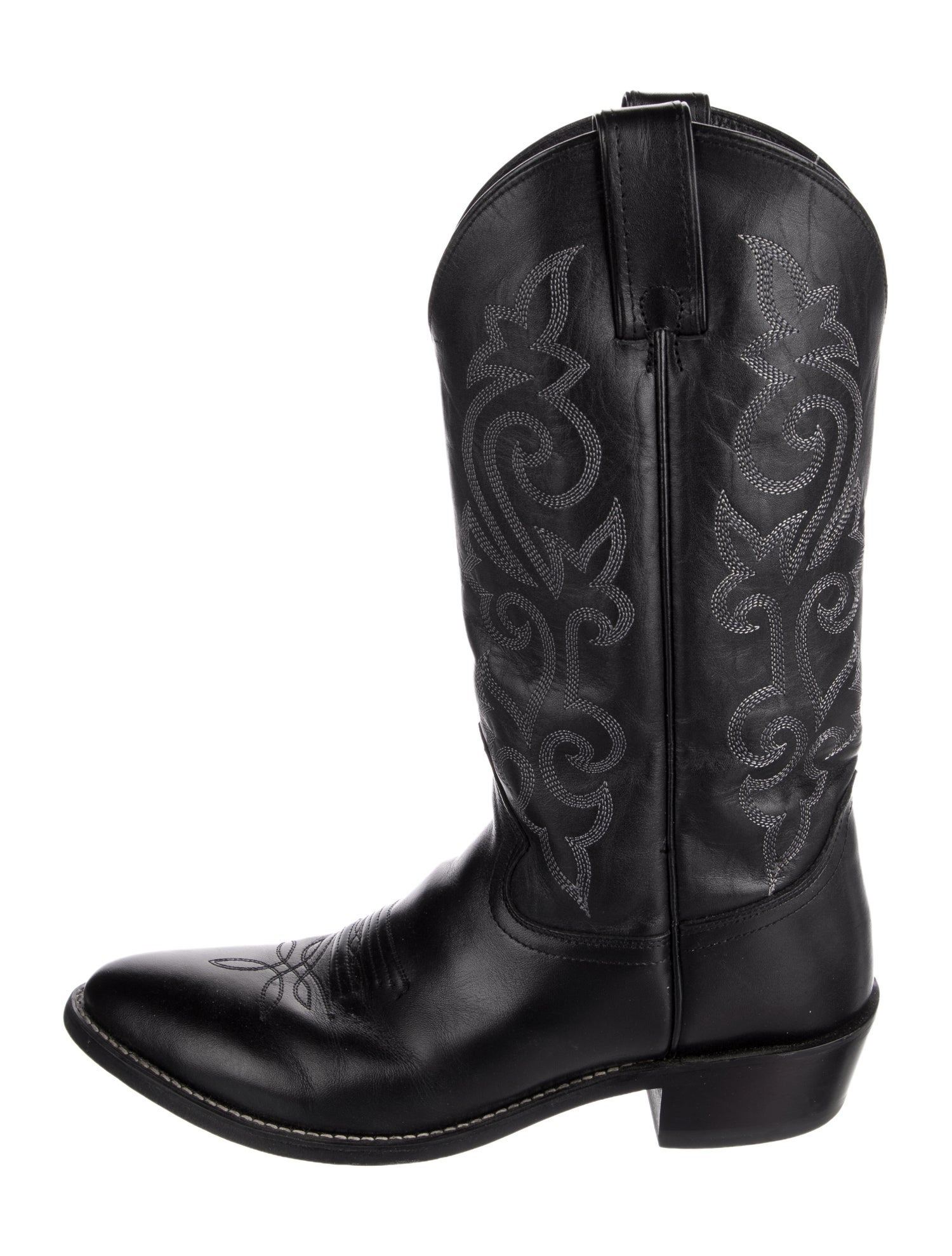Dan Post Leather Embroidered Accent Western Boots