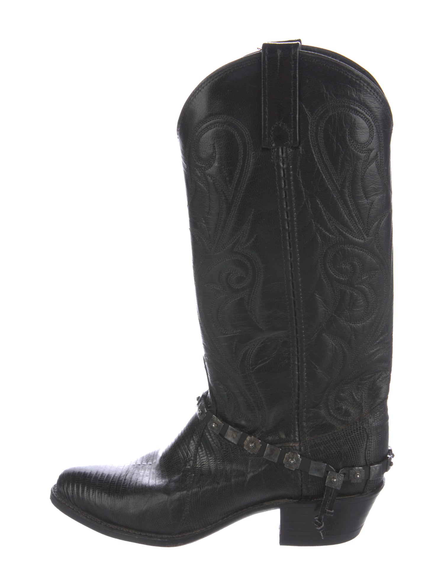 Dan Post Lizard Embroidered Accent Western Boots