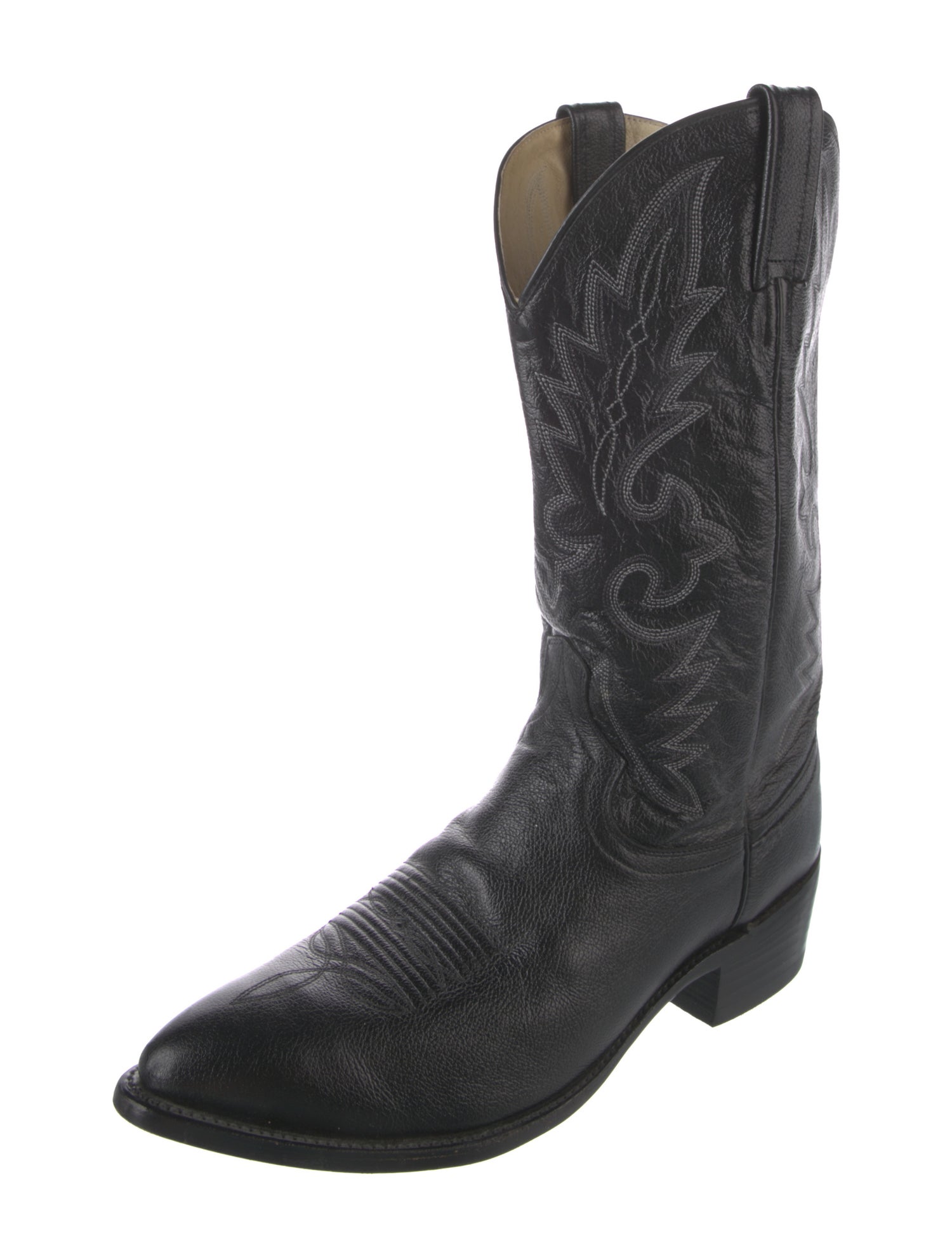 Dan Post Leather Embroidered Accent Western Boots