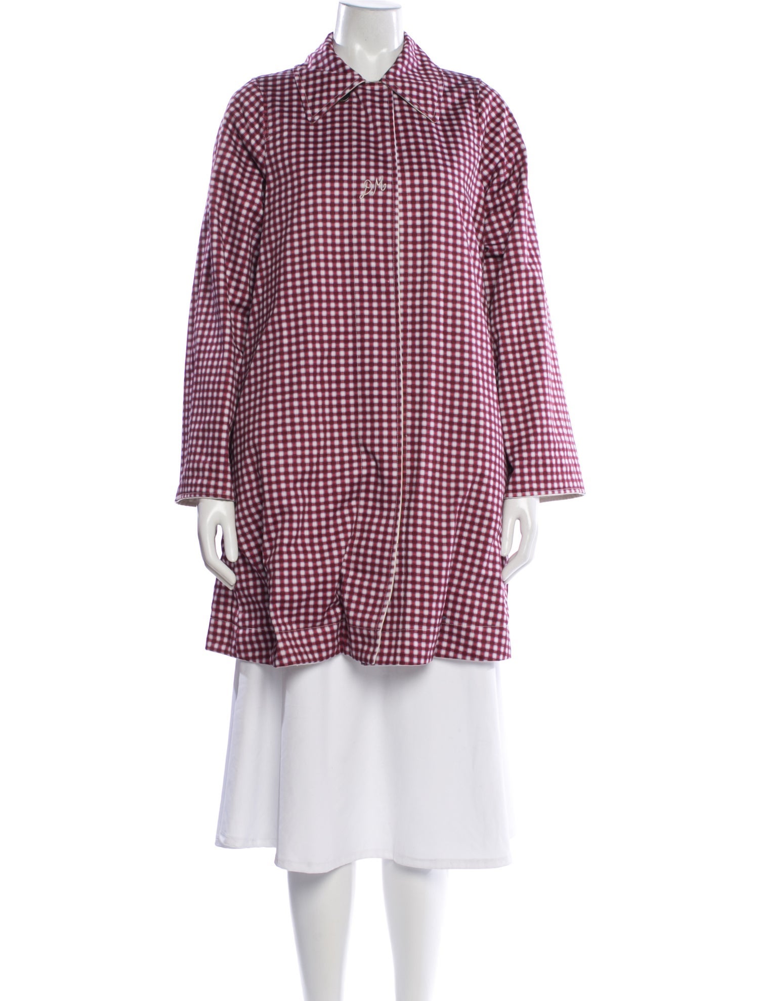 Damson Madder Houndstooth Print Coat