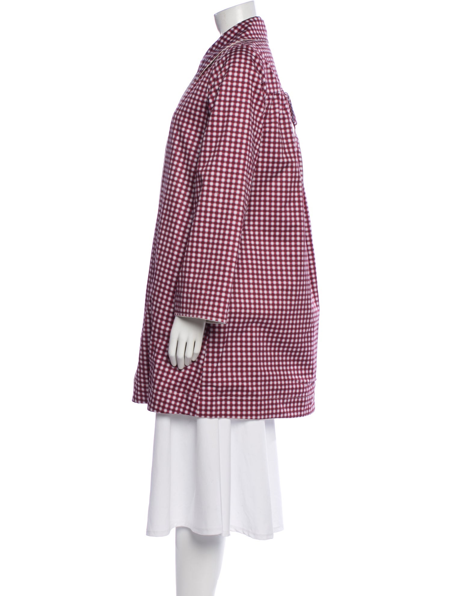 Damson Madder Houndstooth Print Coat