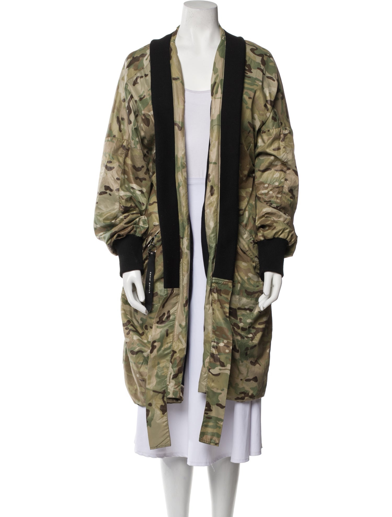 Daniel Patrick Nylon Camouflage Print Coat