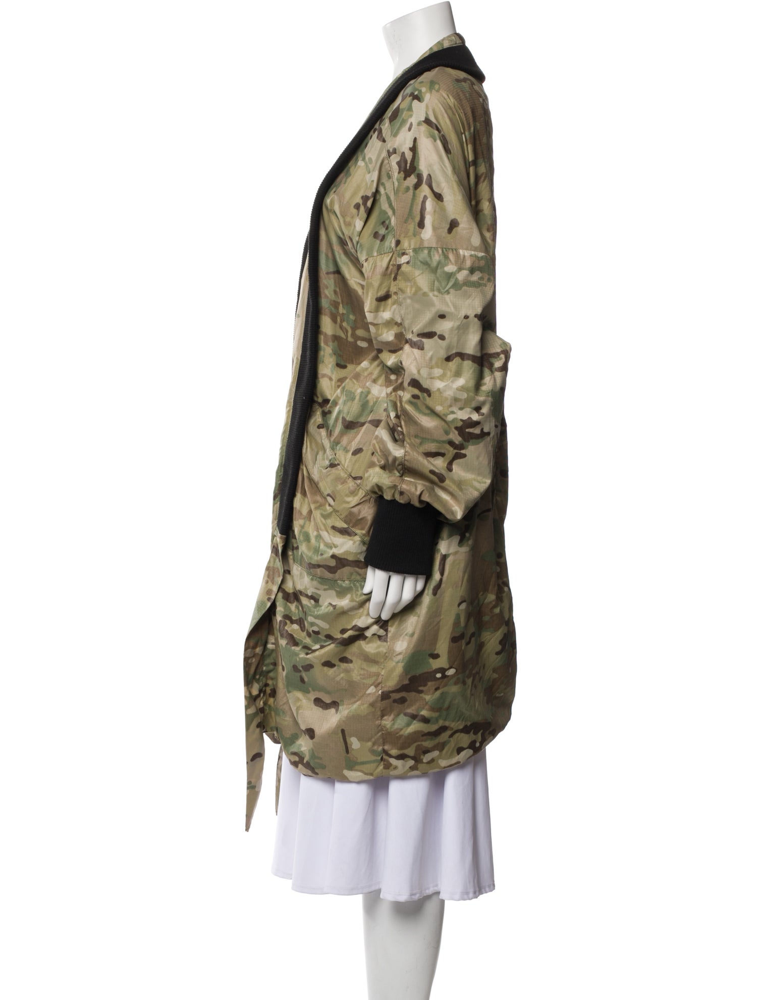Daniel Patrick Nylon Camouflage Print Coat