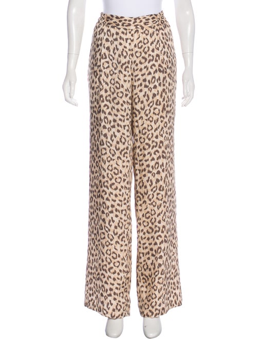 Gerard Darel Animal Print Wide Leg Pants