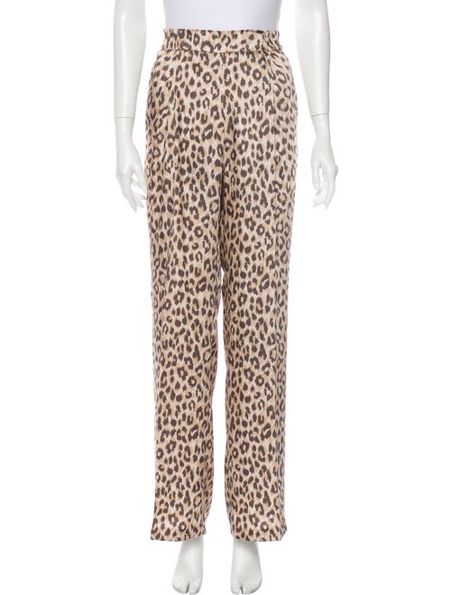Gerard Darel Animal Print Wide Leg Pants