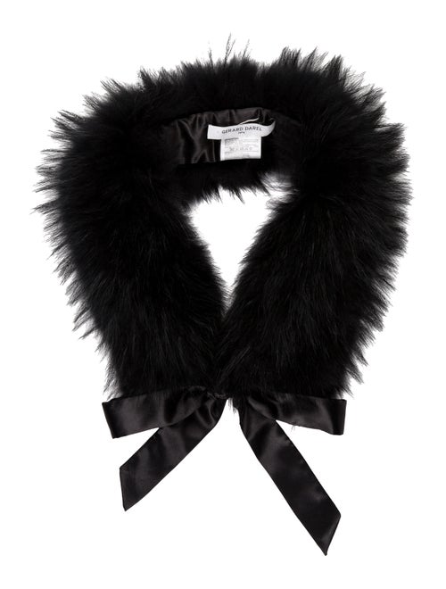 Gerard Darel Fur Woven Stole Black