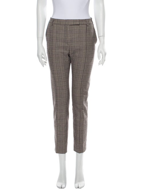 Gerard Darel Plaid Print Skinny Leg Pants Purple
