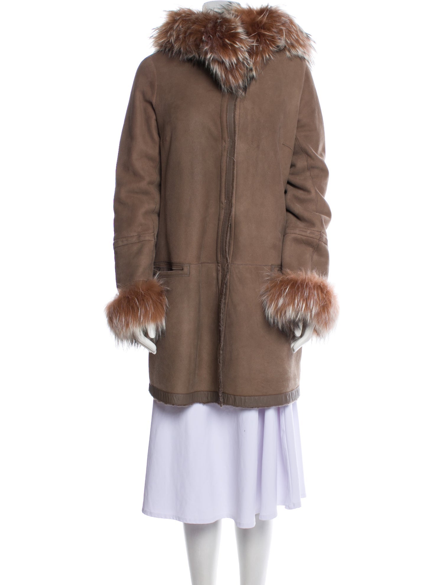 Gerard Darel Shearling Fur Coat