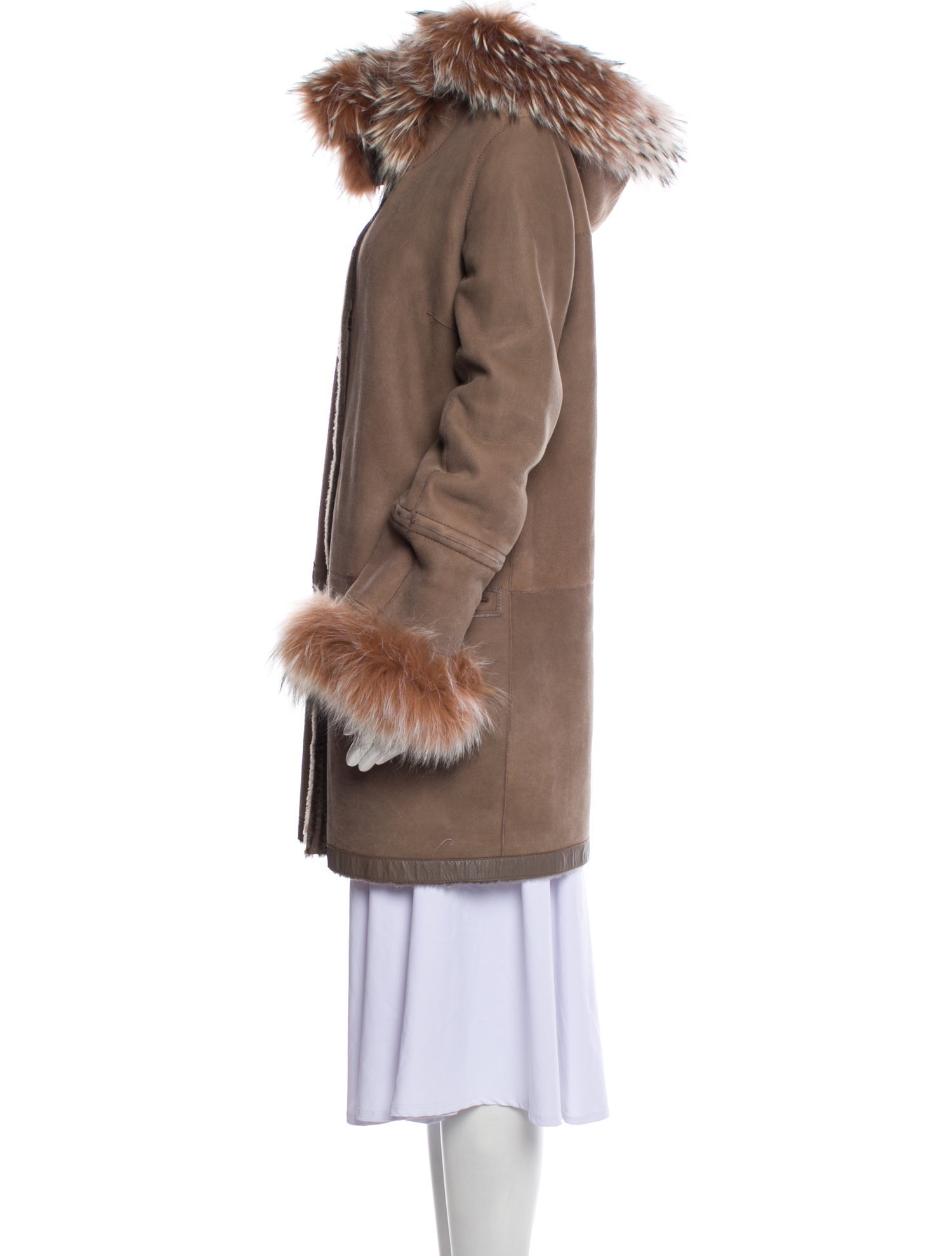 Gerard Darel Shearling Fur Coat