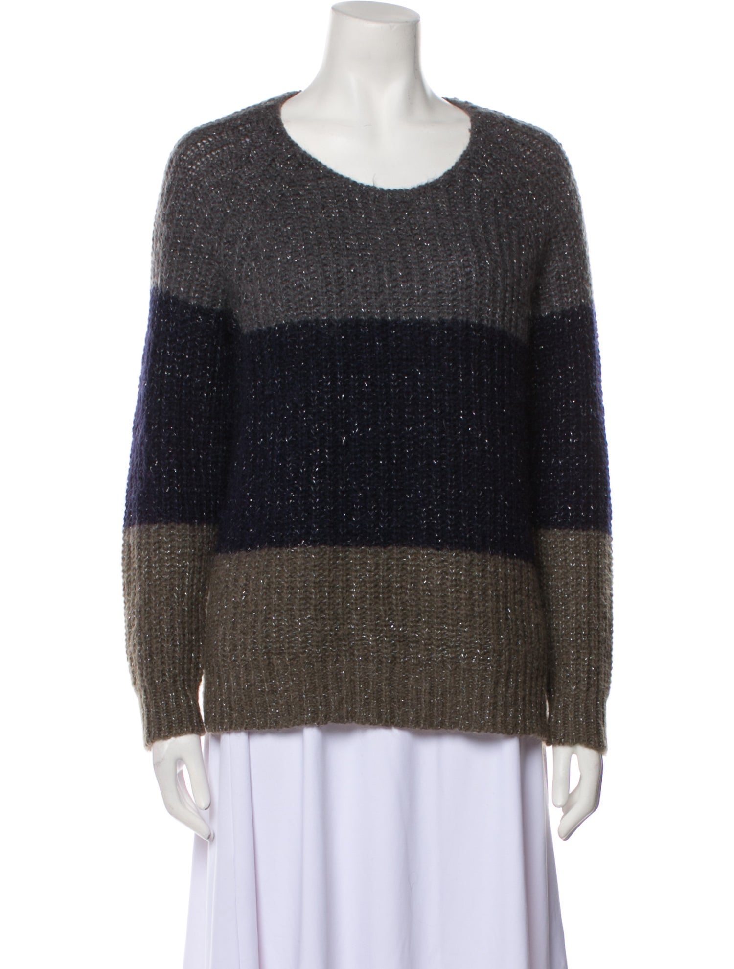 Gerard Darel Striped Scoop Neck Sweater