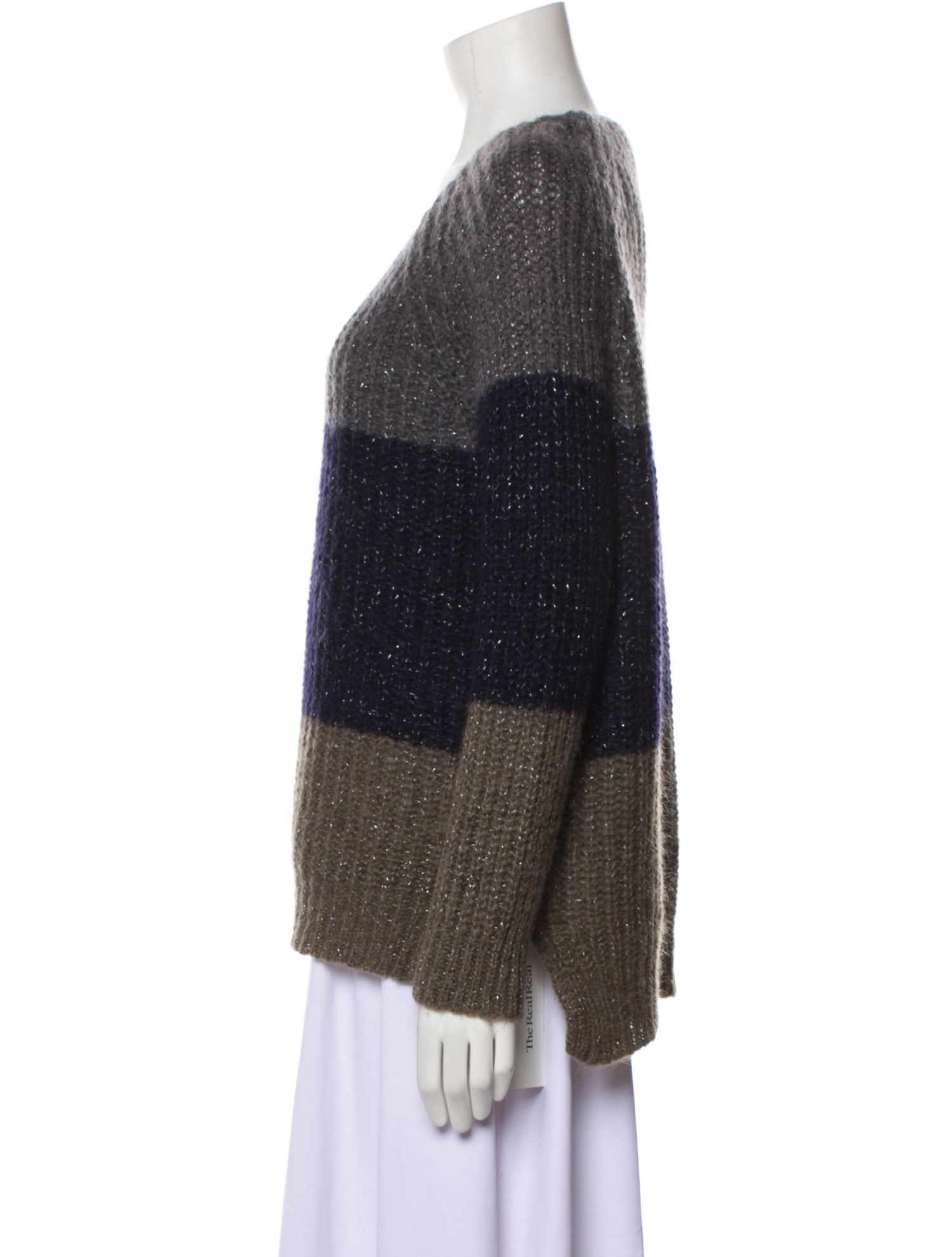 Gerard Darel Striped Scoop Neck Sweater