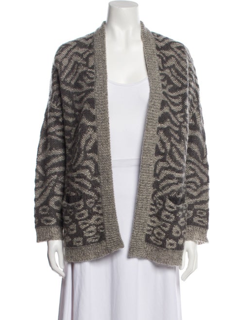 Gerard Darel Animal Print Open Front Sweater