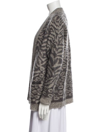 Gerard Darel Animal Print Open Front Sweater