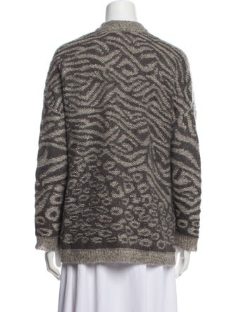 Gerard Darel Animal Print Open Front Sweater