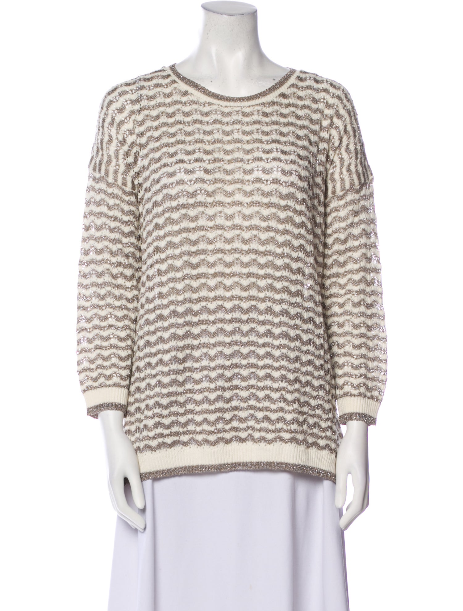 Gerard Darel Striped Scoop Neck Sweater