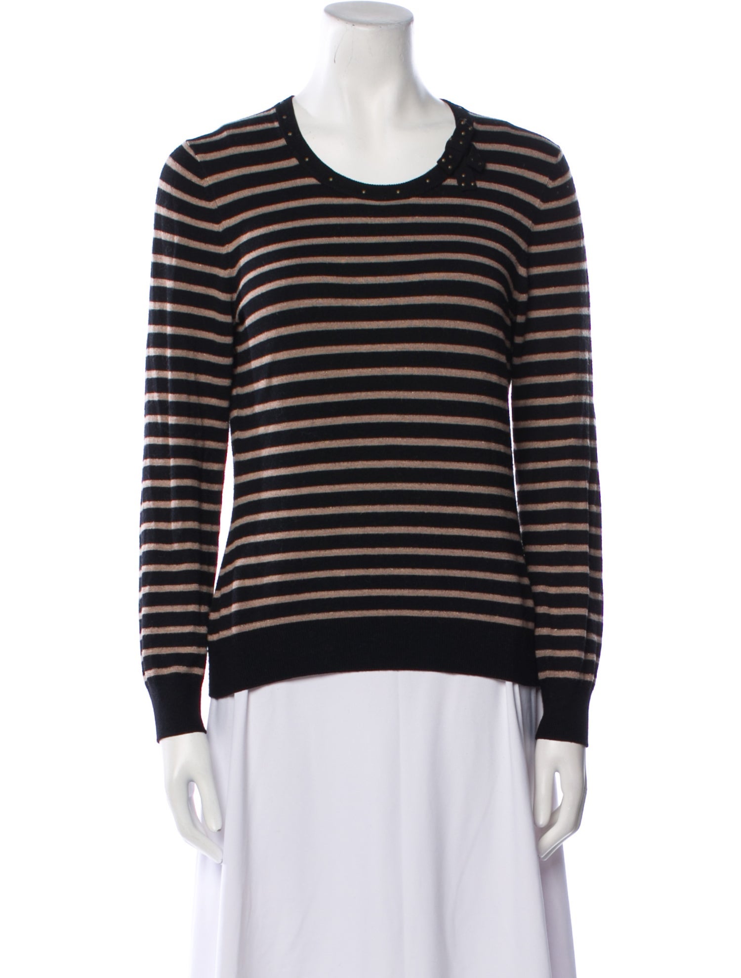 Gerard Darel Striped Scoop Neck Sweater