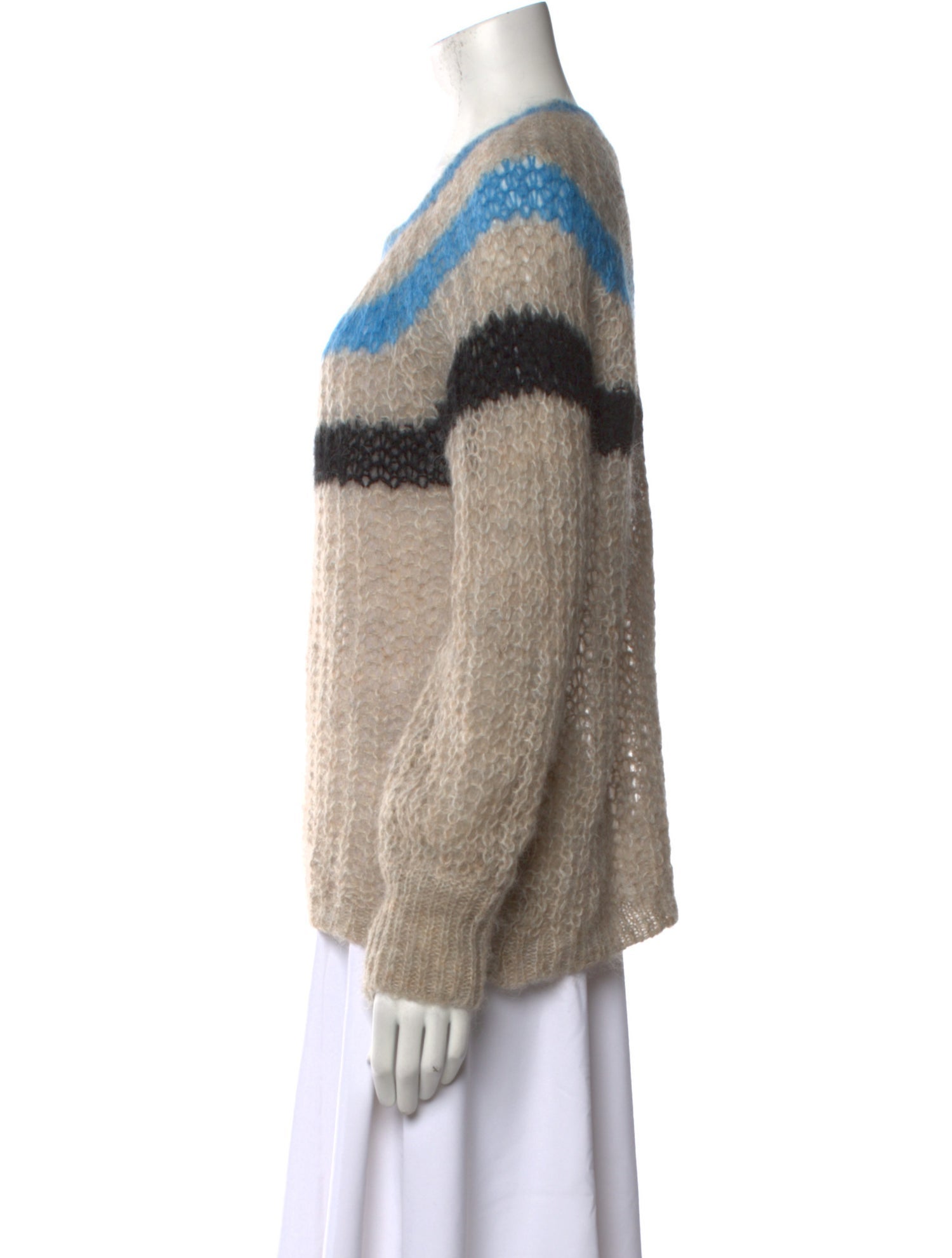 Gerard Darel Striped Scoop Neck Sweater