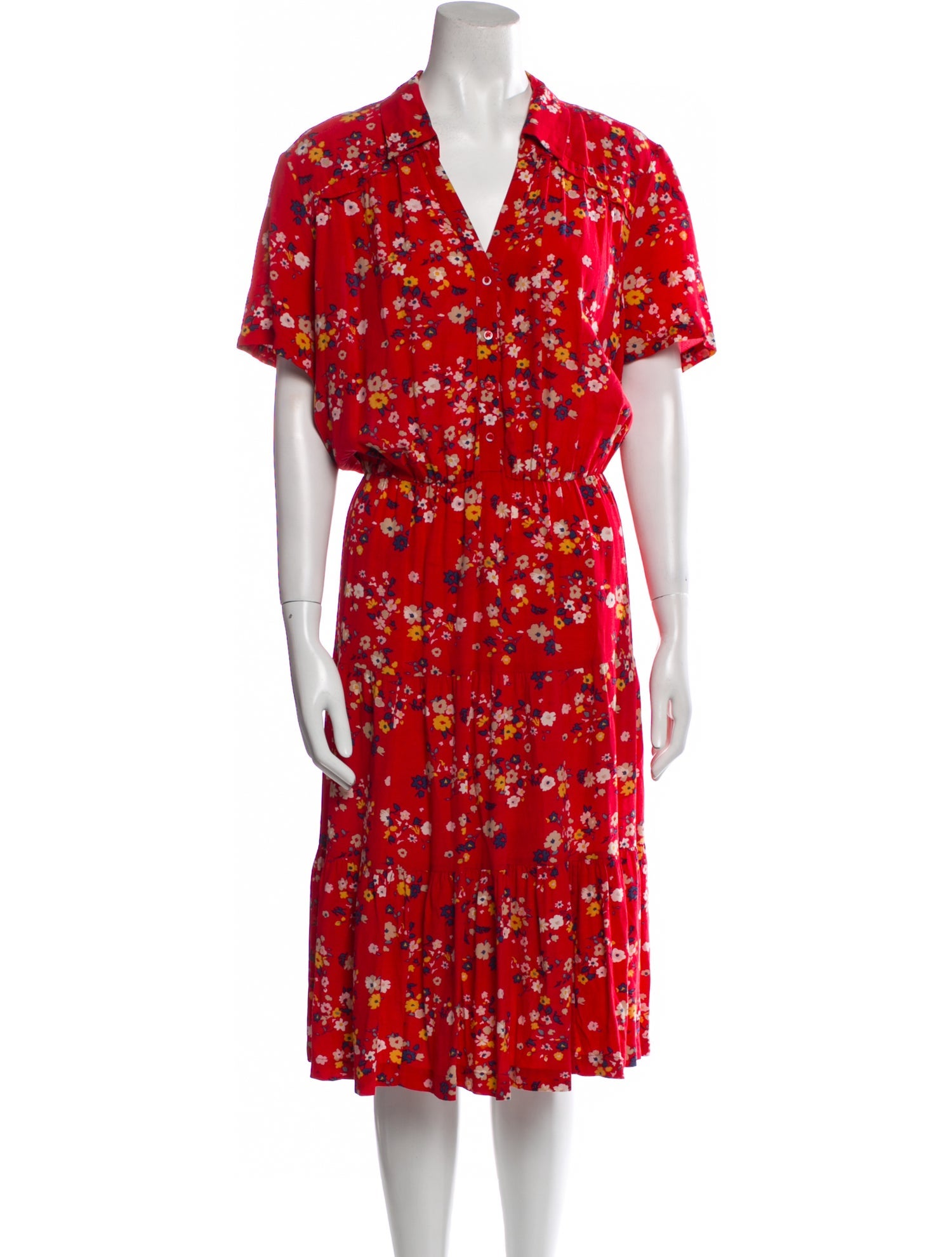 Gerard Darel Floral Print Midi Length Dress