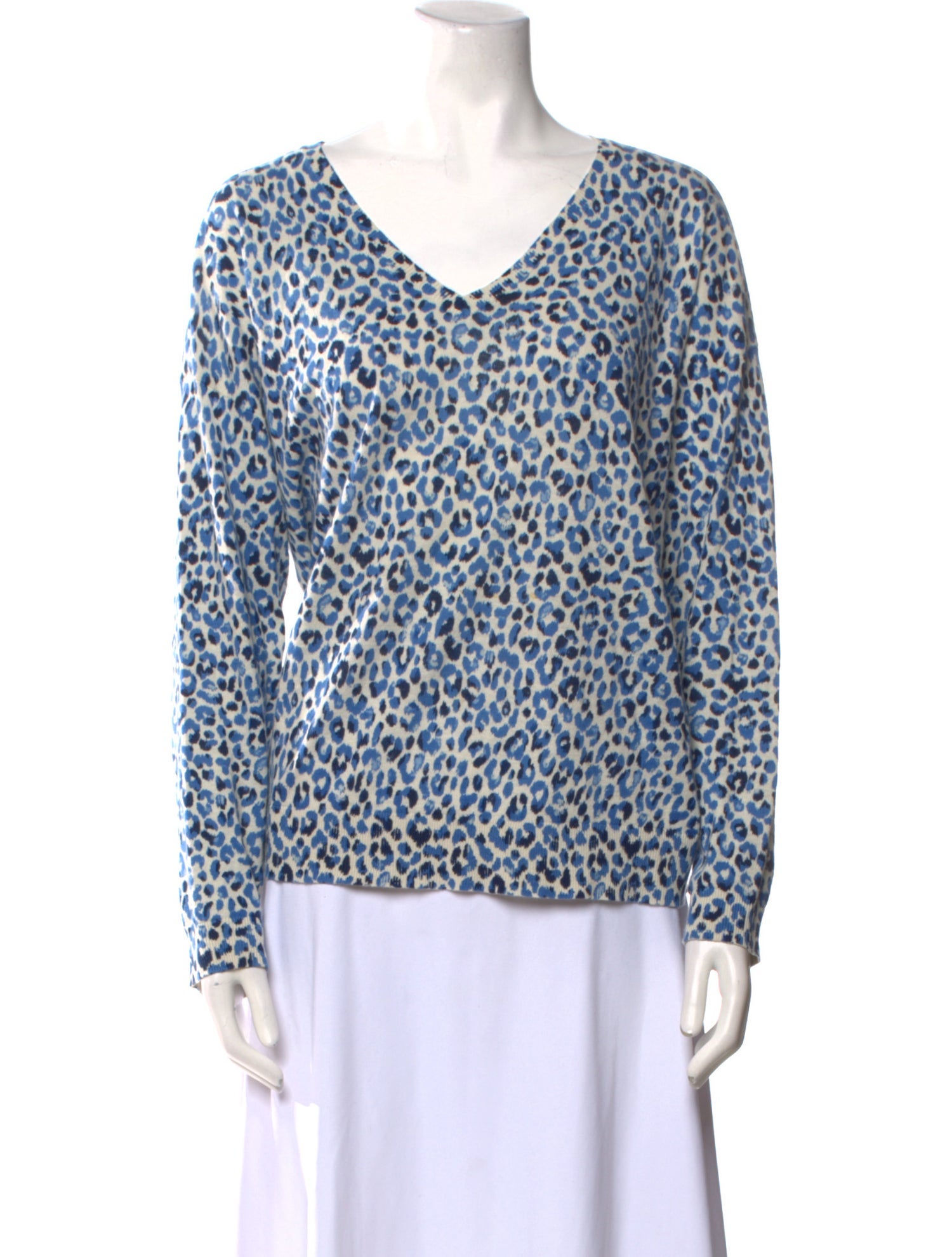 Gerard Darel Animal Print V-Neck Sweater