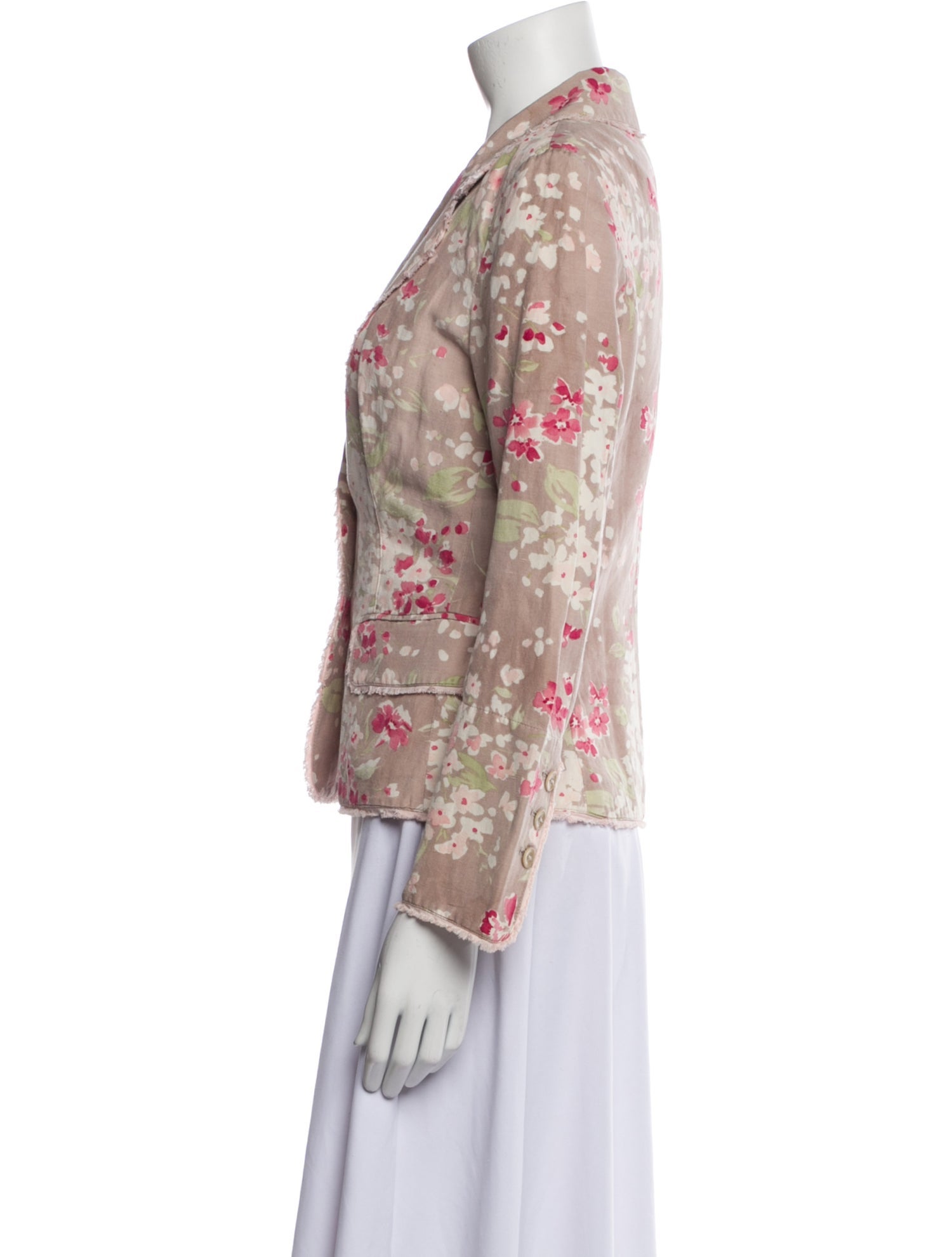 Gerard Darel Linen Floral Print Blazer