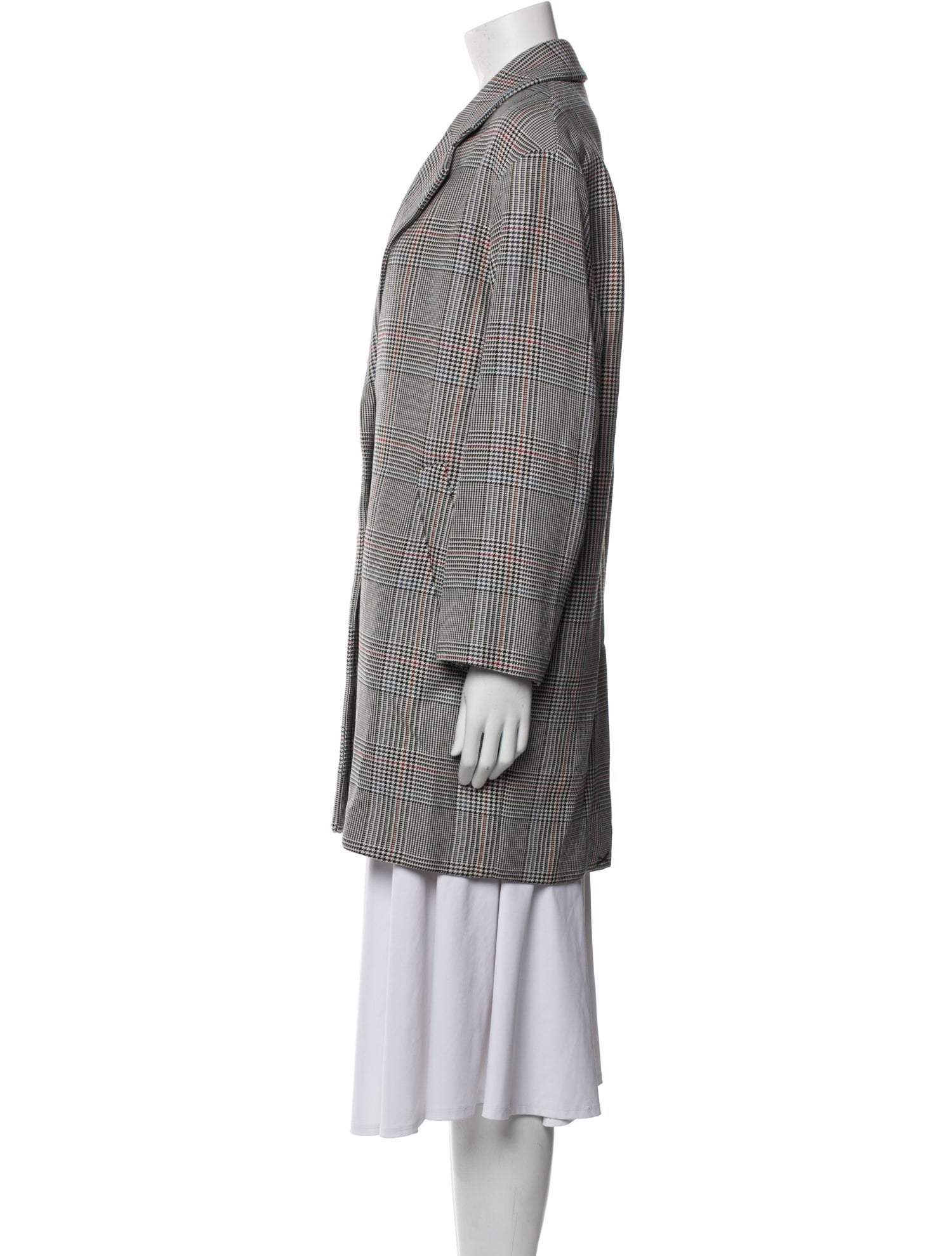 Gerard Darel Wool Houndstooth Print Coat