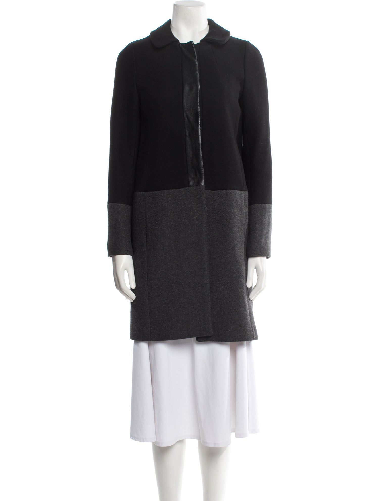 Gerard Darel Wool Colorblock Pattern Coat