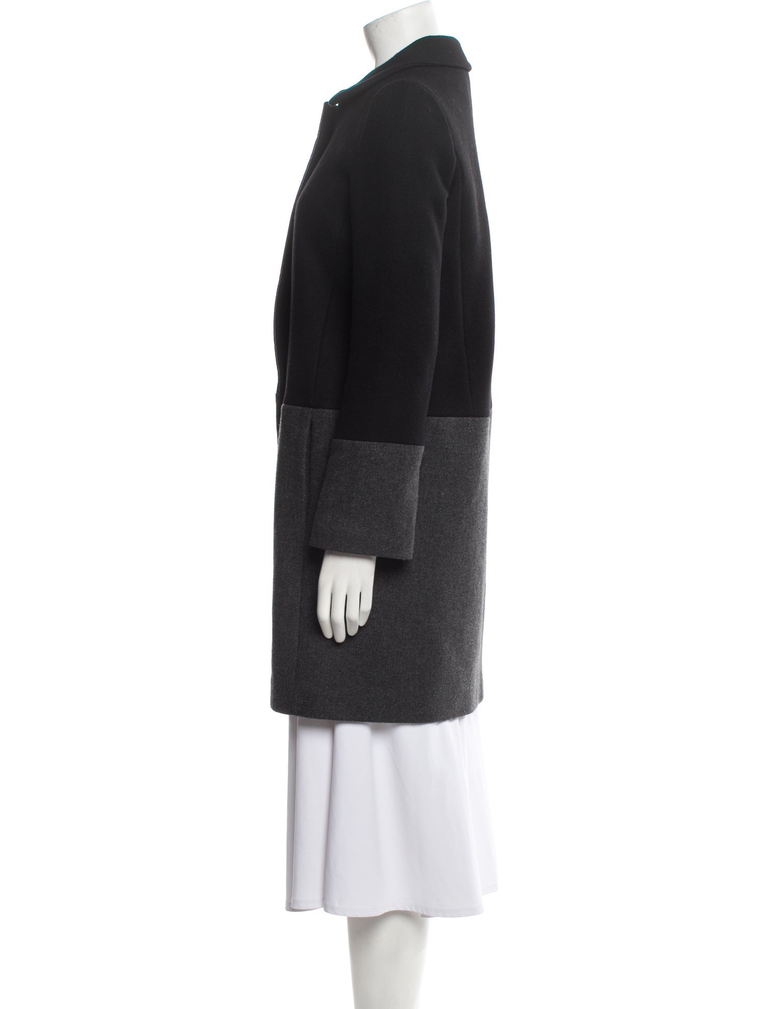 Gerard Darel Wool Colorblock Pattern Coat