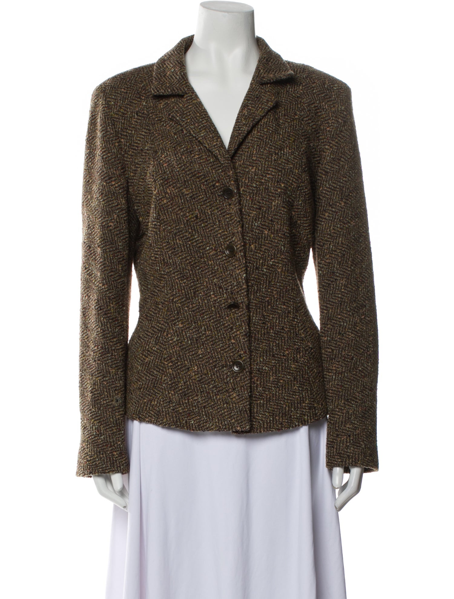 Gerard Darel Wool Tweed Pattern Blazer