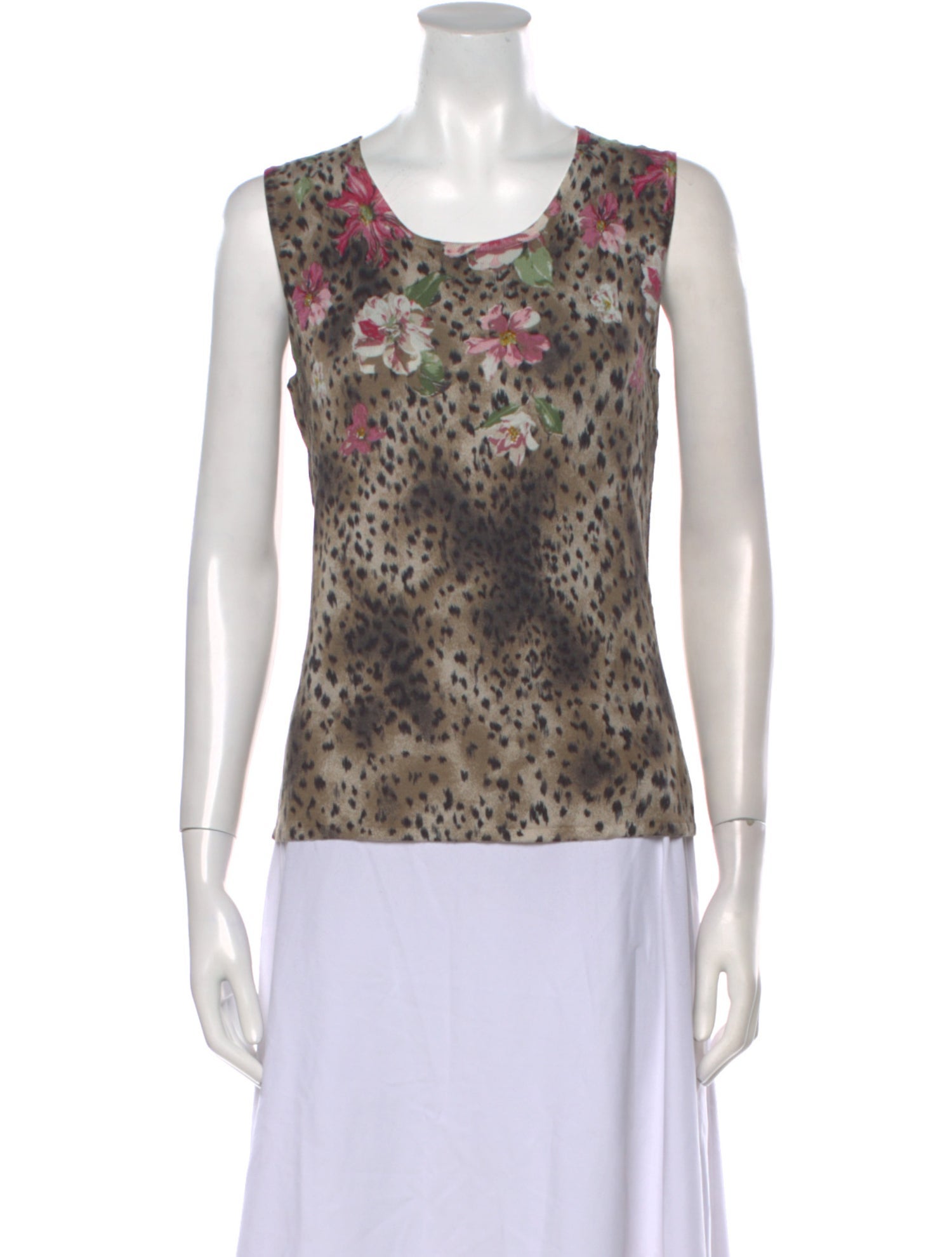 Gerard Darel Animal Print Scoop Neck Sweater
