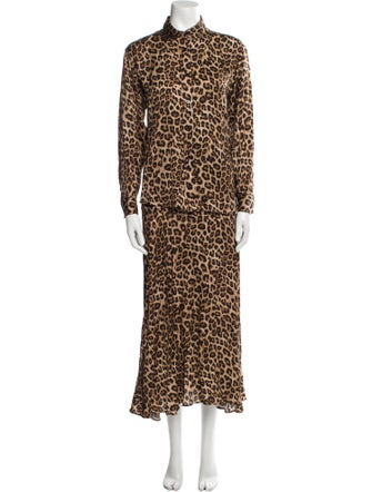 Gerard Darel Silk Animal Print Skirt Set w/ Tags