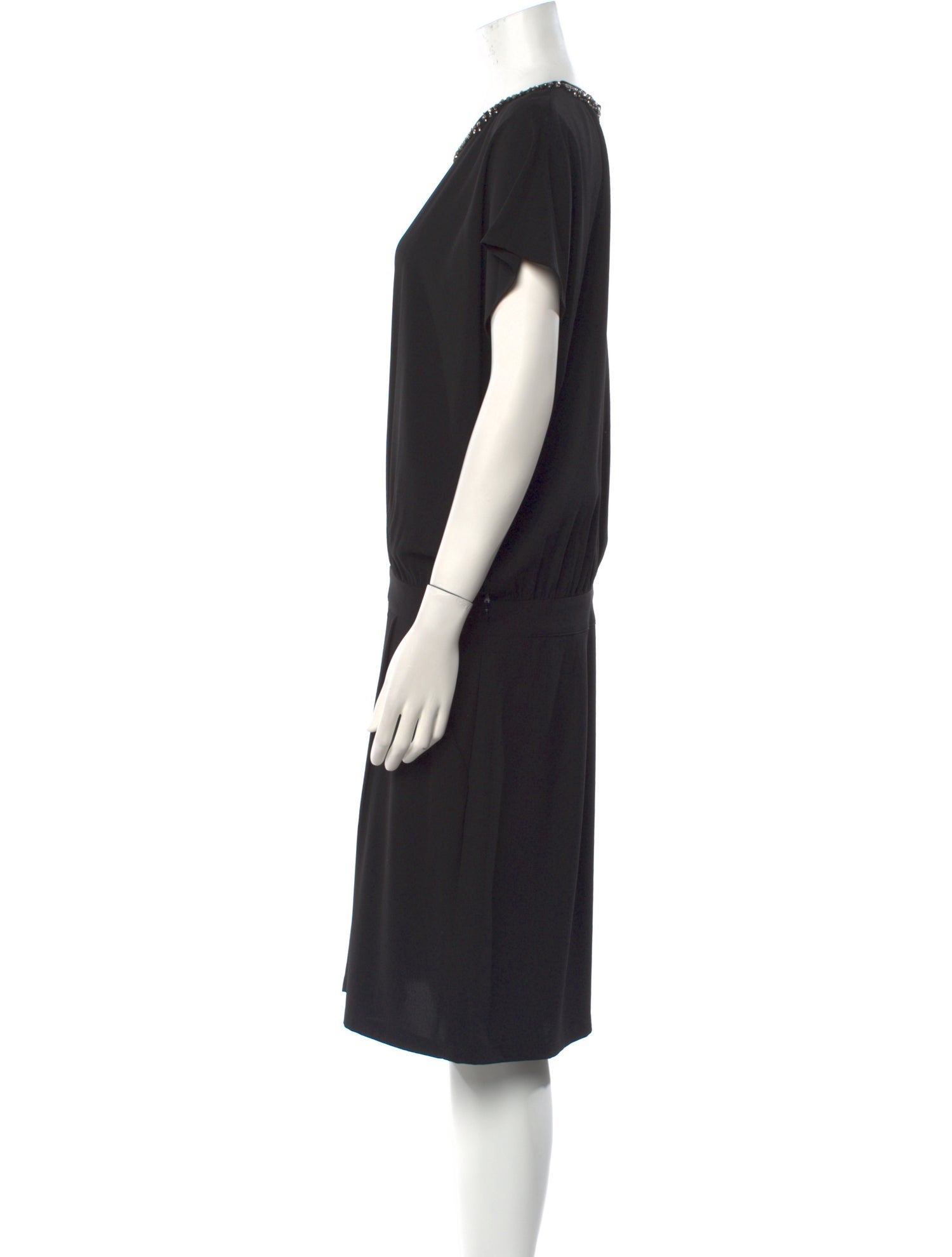 Gerard Darel Crew Neck Midi Length Dress