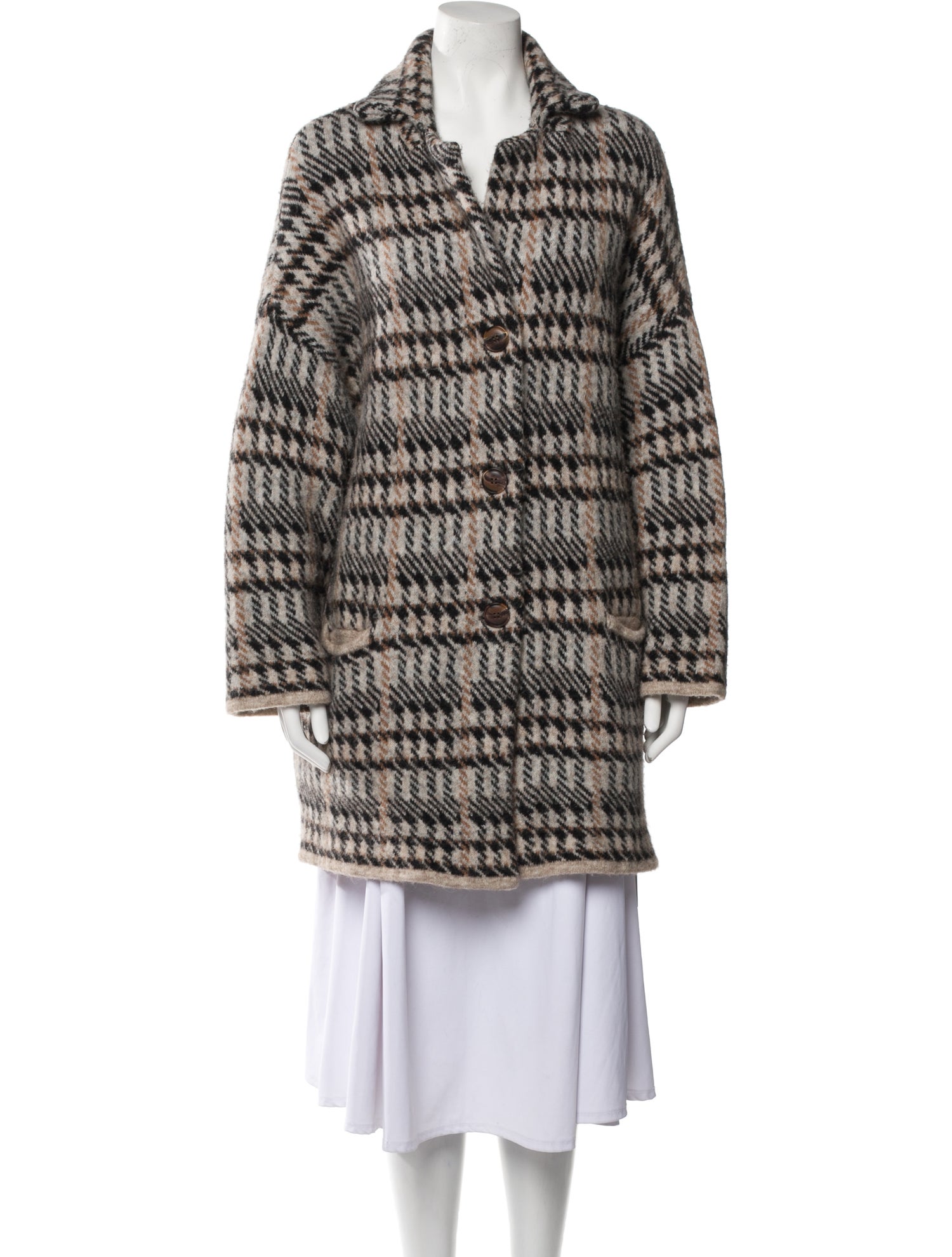 Gerard Darel Plaid Print Coat