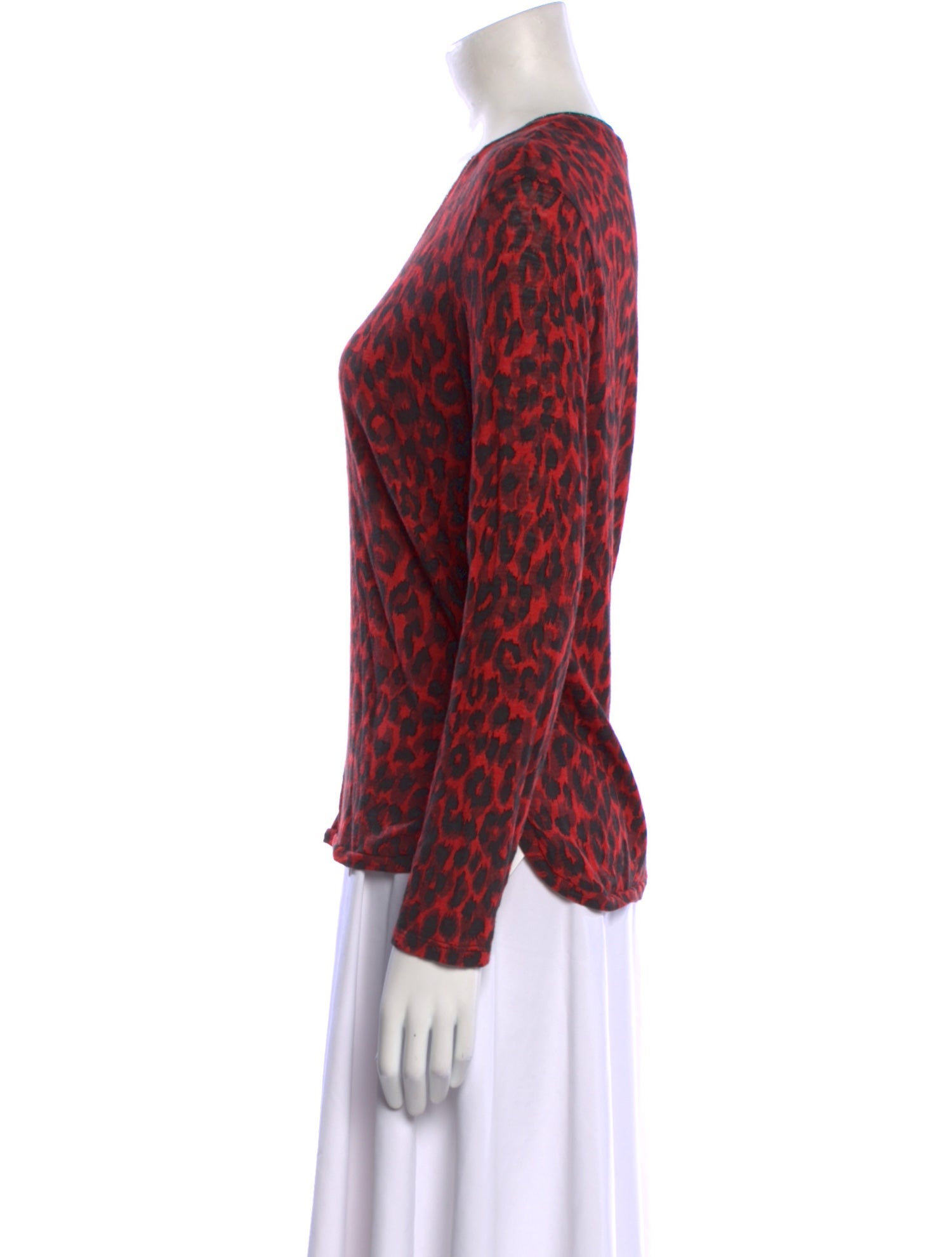 Gerard Darel Animal Print V-Neck Sweater